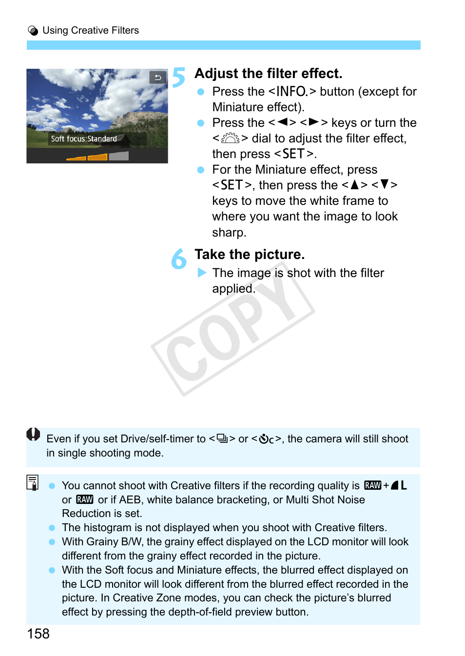 Cop y | Canon EOS Rebel SL1 18-55mm IS STM Lens Kit User Manual | Page 158 / 388