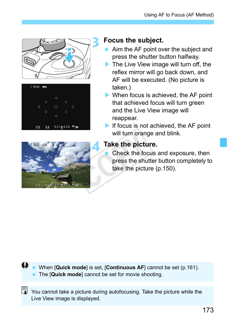 Cop y | Canon EOS Rebel SL1 18-55mm IS STM Lens Kit User Manual | Page 173 / 388