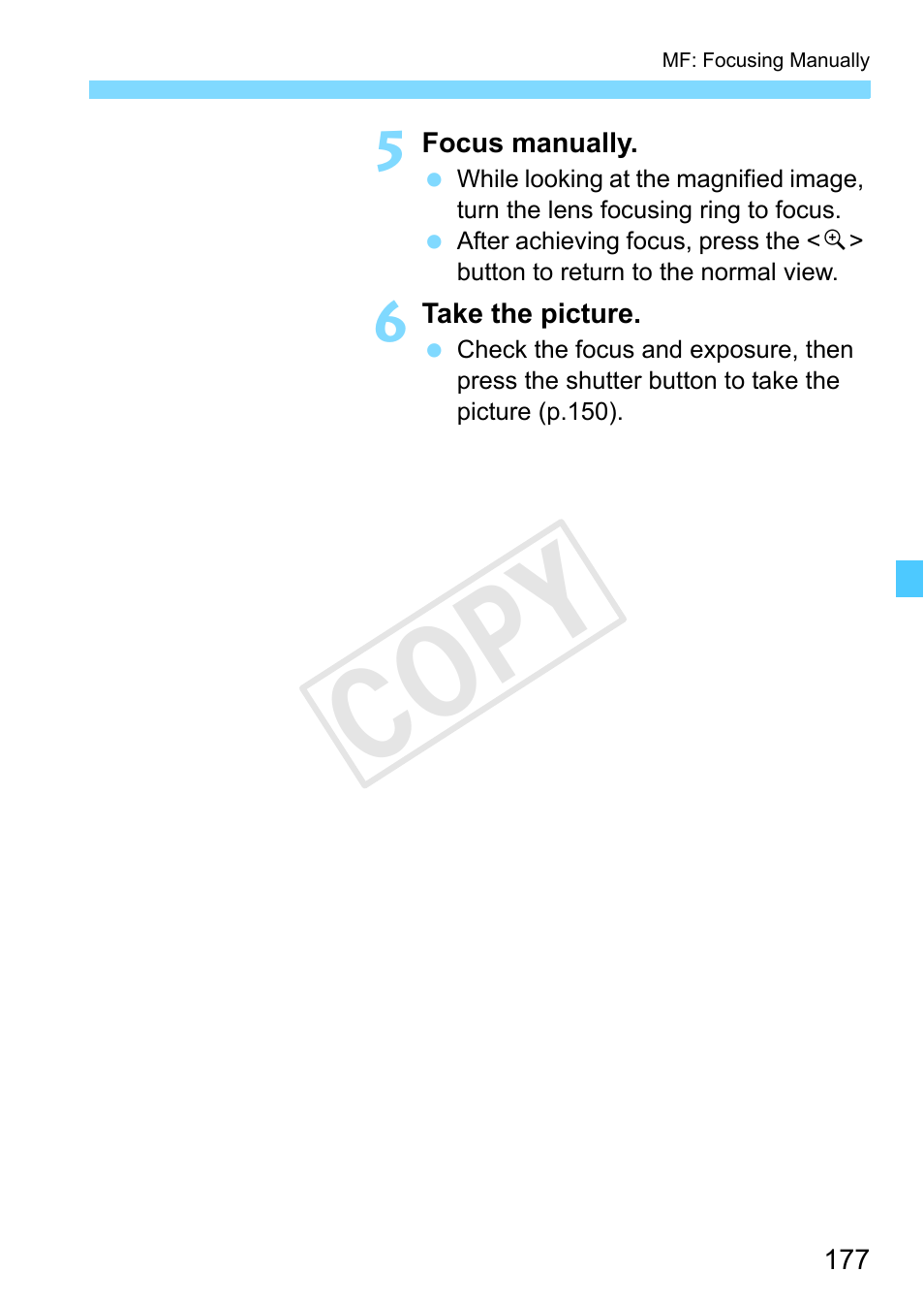Cop y | Canon EOS Rebel SL1 18-55mm IS STM Lens Kit User Manual | Page 177 / 388