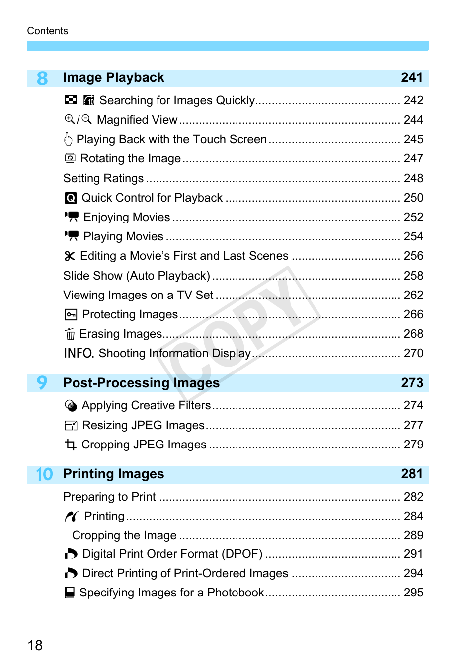 C op y | Canon EOS Rebel SL1 18-55mm IS STM Lens Kit User Manual | Page 18 / 388