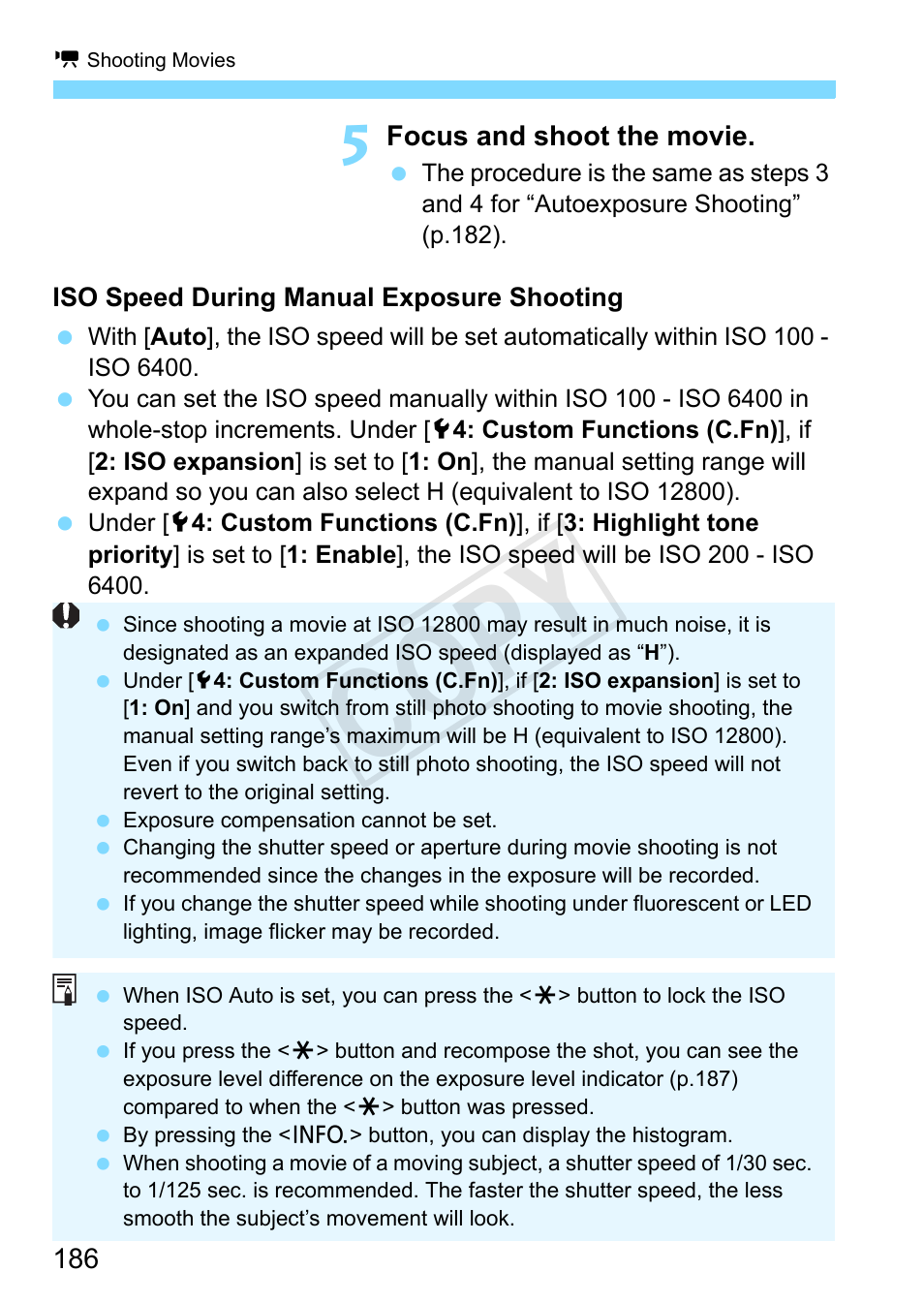 Cop y | Canon EOS Rebel SL1 18-55mm IS STM Lens Kit User Manual | Page 186 / 388