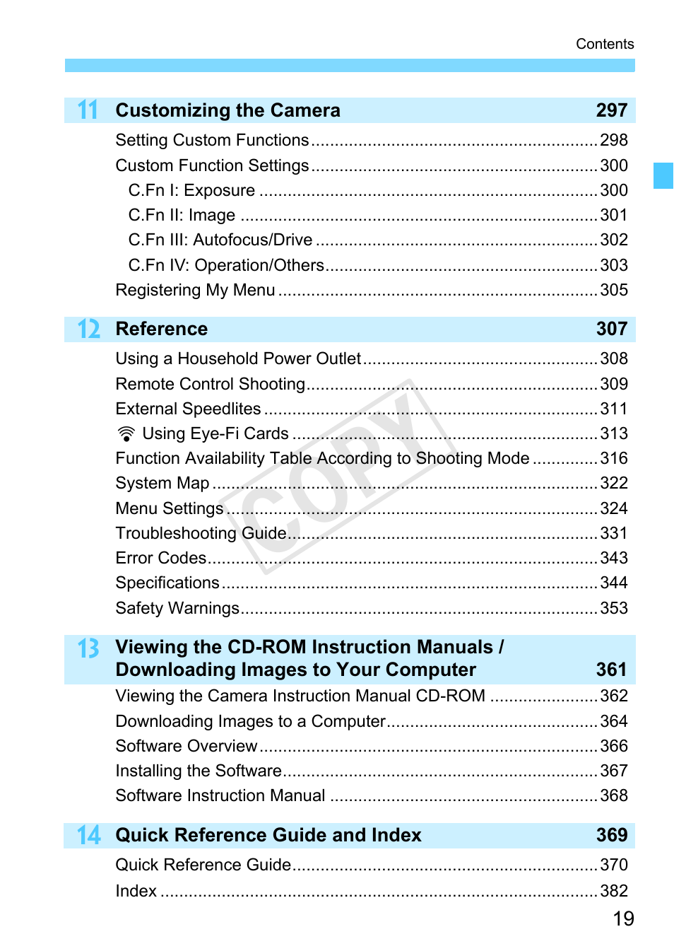 C op y | Canon EOS Rebel SL1 18-55mm IS STM Lens Kit User Manual | Page 19 / 388