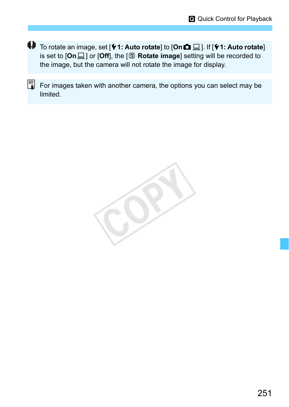 Cop y | Canon EOS Rebel SL1 18-55mm IS STM Lens Kit User Manual | Page 251 / 388