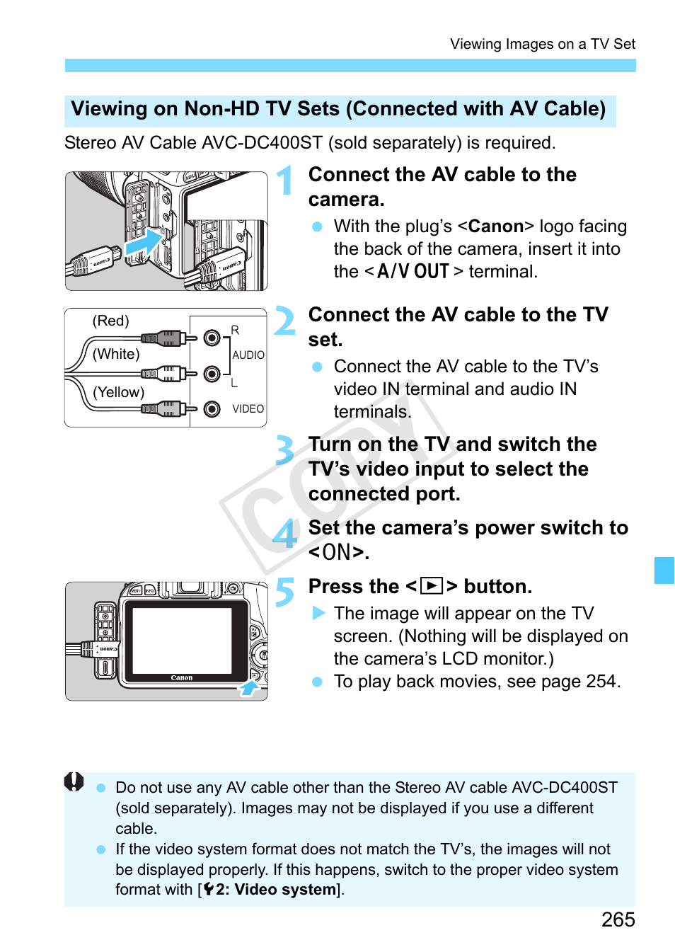 Digital terminal (p.265, 282, 364), Cop y | Canon EOS Rebel SL1 18-55mm IS STM Lens Kit User Manual | Page 265 / 388