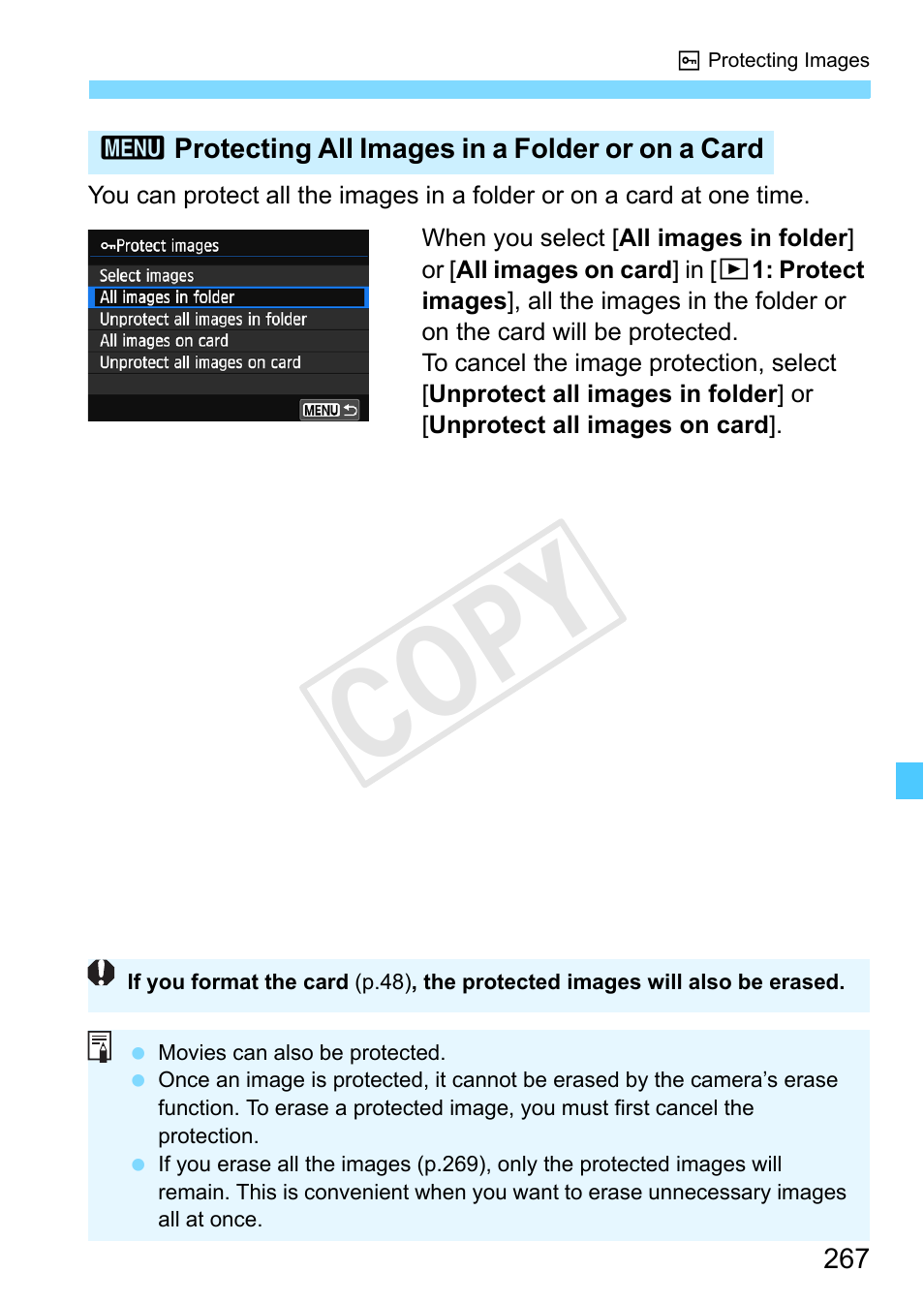 Cop y | Canon EOS Rebel SL1 18-55mm IS STM Lens Kit User Manual | Page 267 / 388