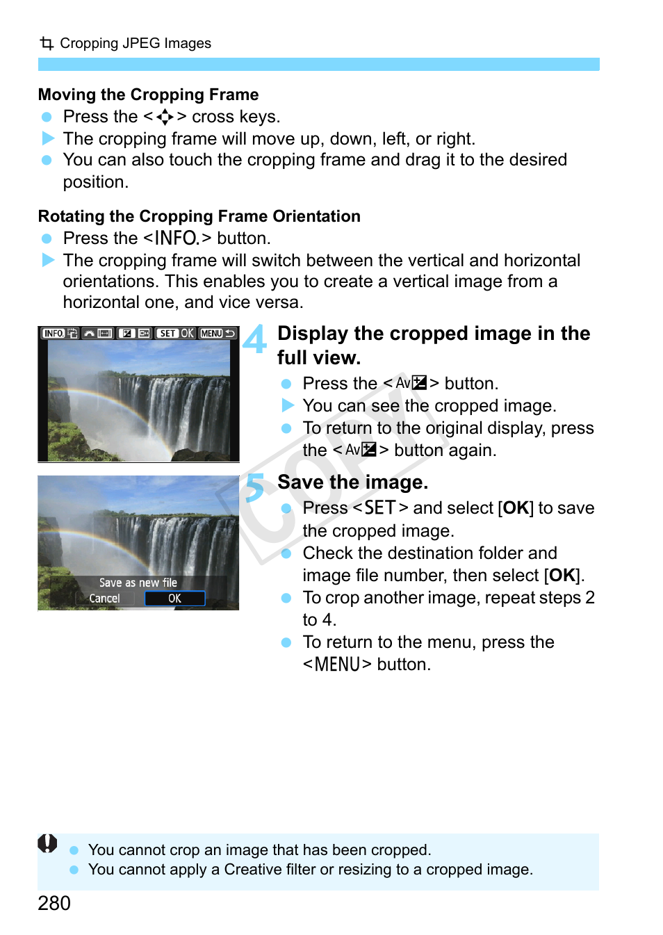 Cop y | Canon EOS Rebel SL1 18-55mm IS STM Lens Kit User Manual | Page 280 / 388