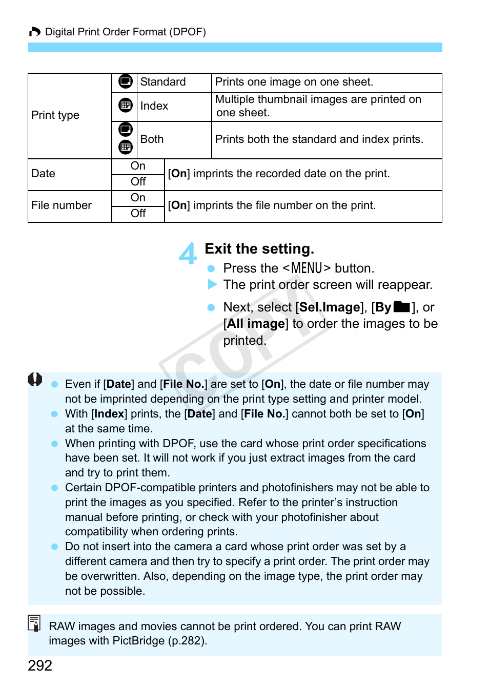 Cop y | Canon EOS Rebel SL1 18-55mm IS STM Lens Kit User Manual | Page 292 / 388