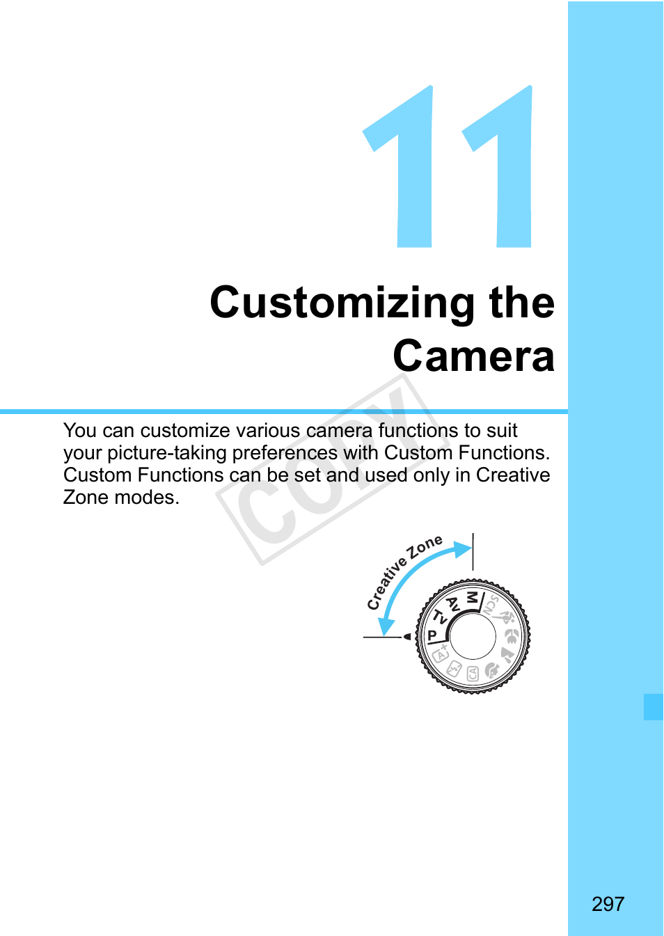 Customizing the camera, Cop y | Canon EOS Rebel SL1 18-55mm IS STM Lens Kit User Manual | Page 297 / 388