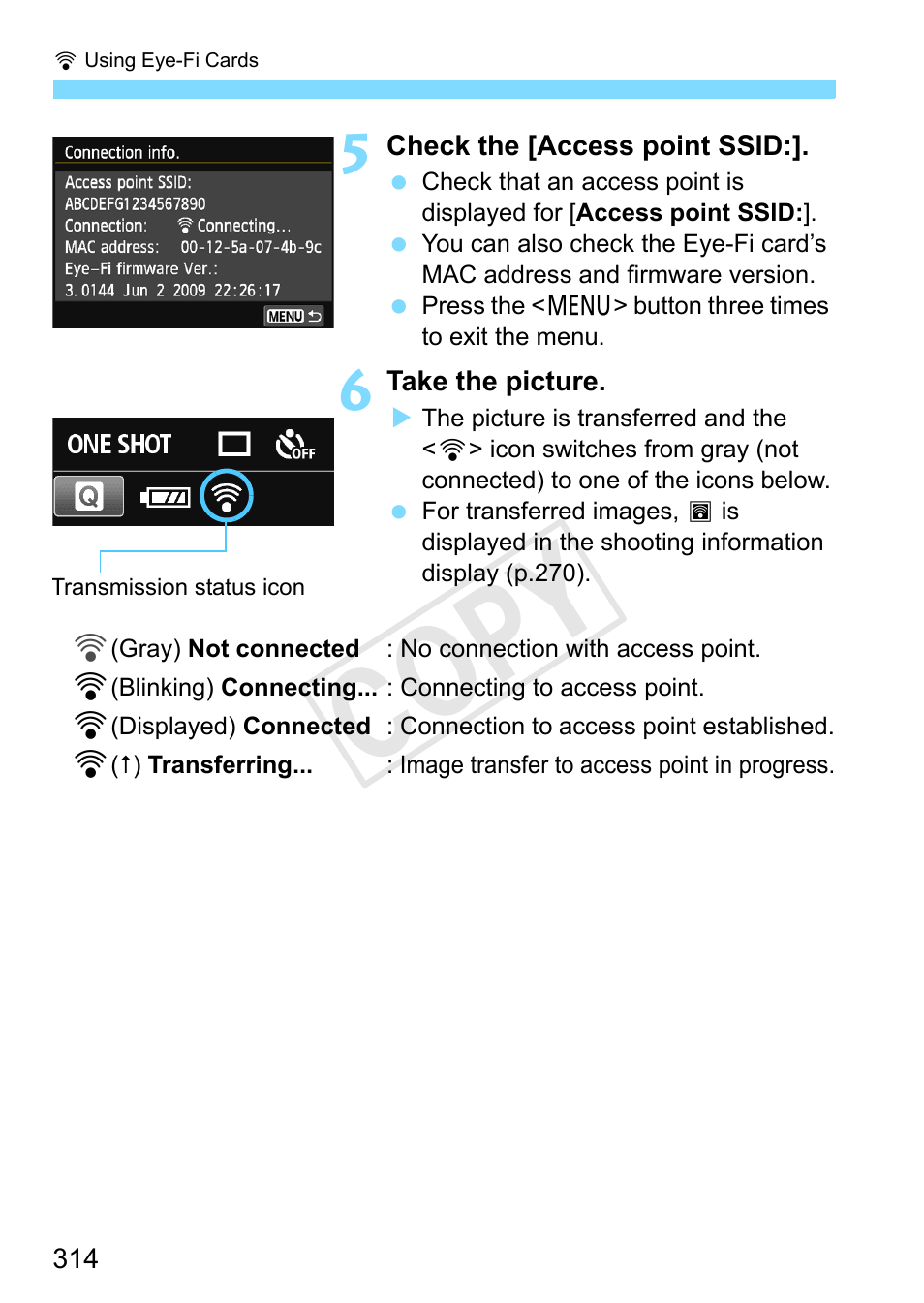 Cop y | Canon EOS Rebel SL1 18-55mm IS STM Lens Kit User Manual | Page 314 / 388