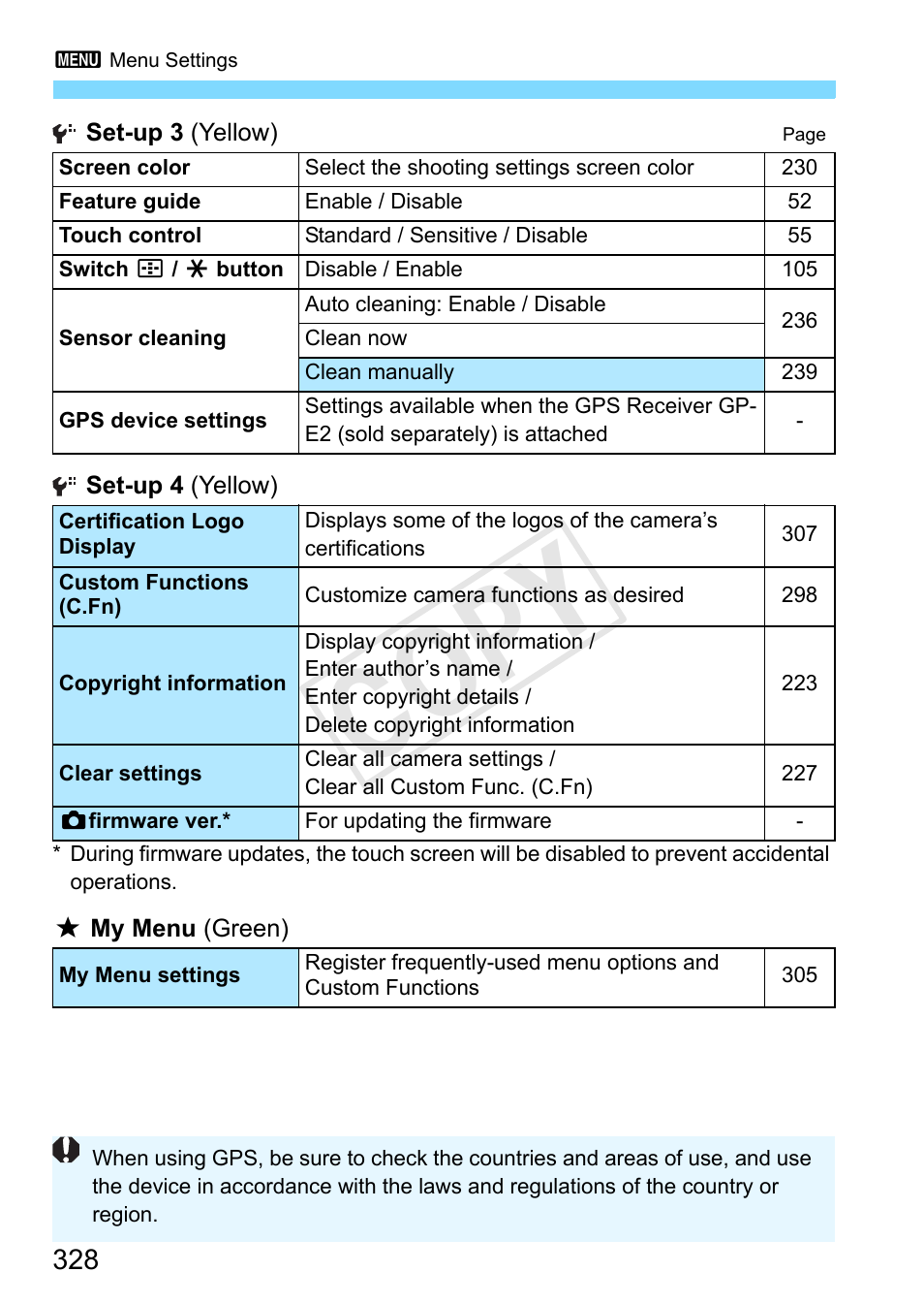 Cop y | Canon EOS Rebel SL1 18-55mm IS STM Lens Kit User Manual | Page 328 / 388