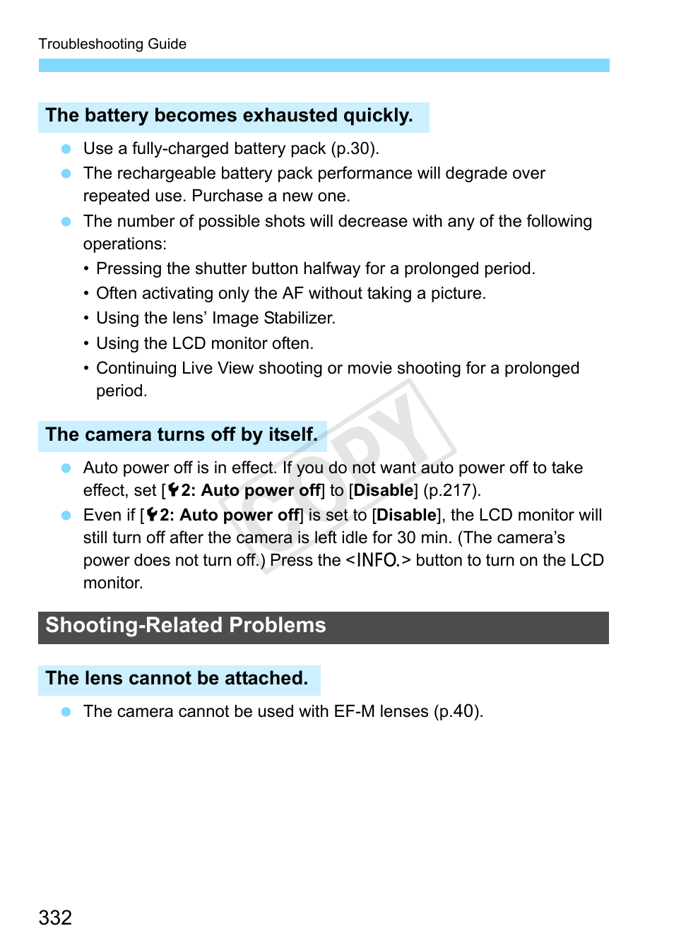 Cop y | Canon EOS Rebel SL1 18-55mm IS STM Lens Kit User Manual | Page 332 / 388