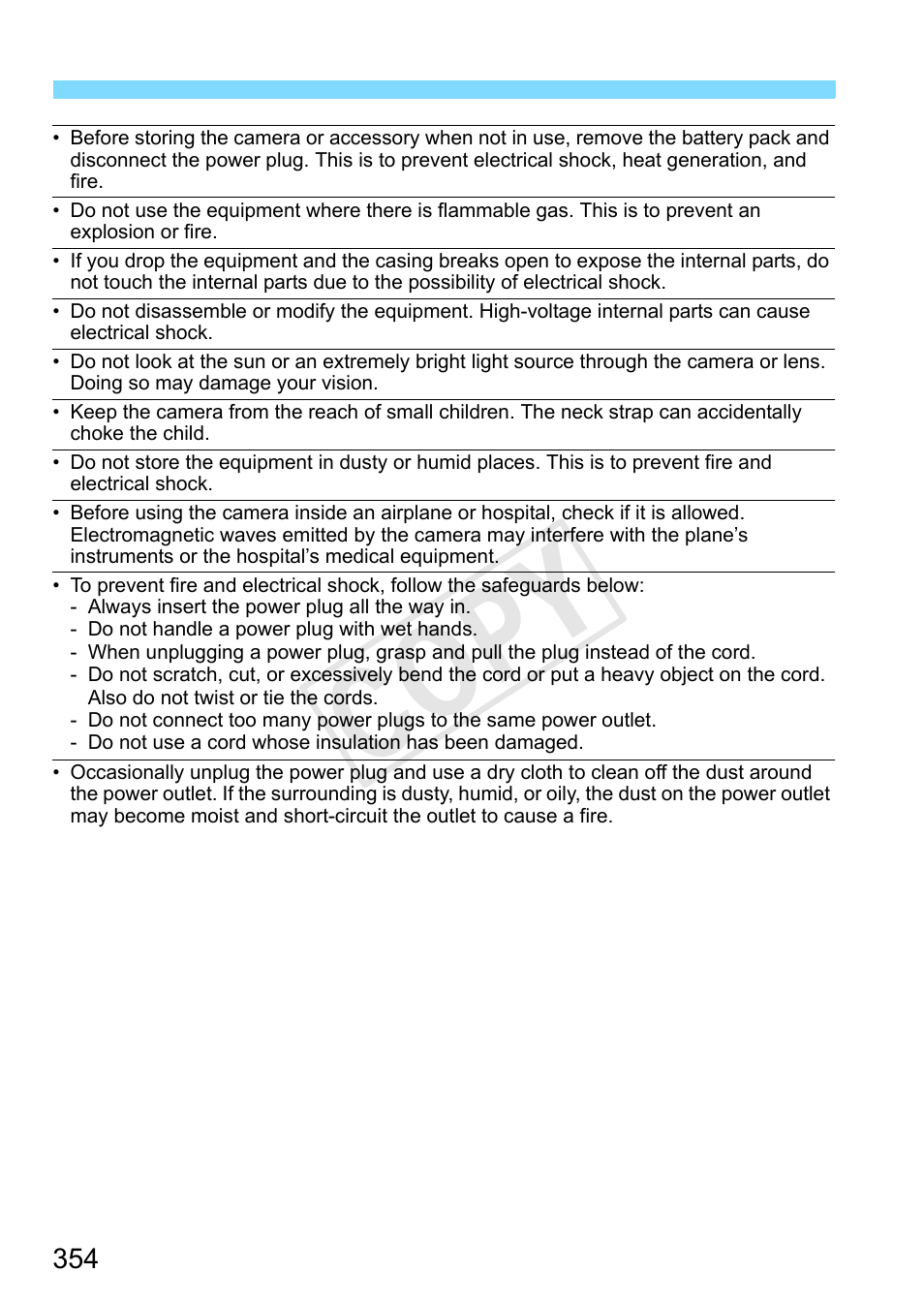 Cop y | Canon EOS Rebel SL1 18-55mm IS STM Lens Kit User Manual | Page 354 / 388