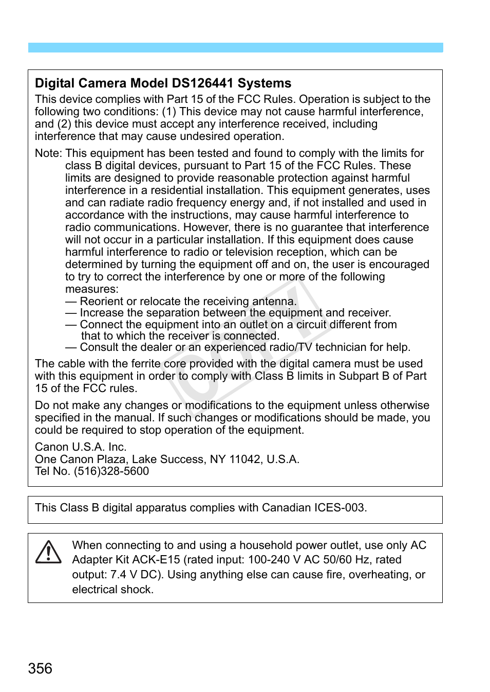 Cop y | Canon EOS Rebel SL1 18-55mm IS STM Lens Kit User Manual | Page 356 / 388