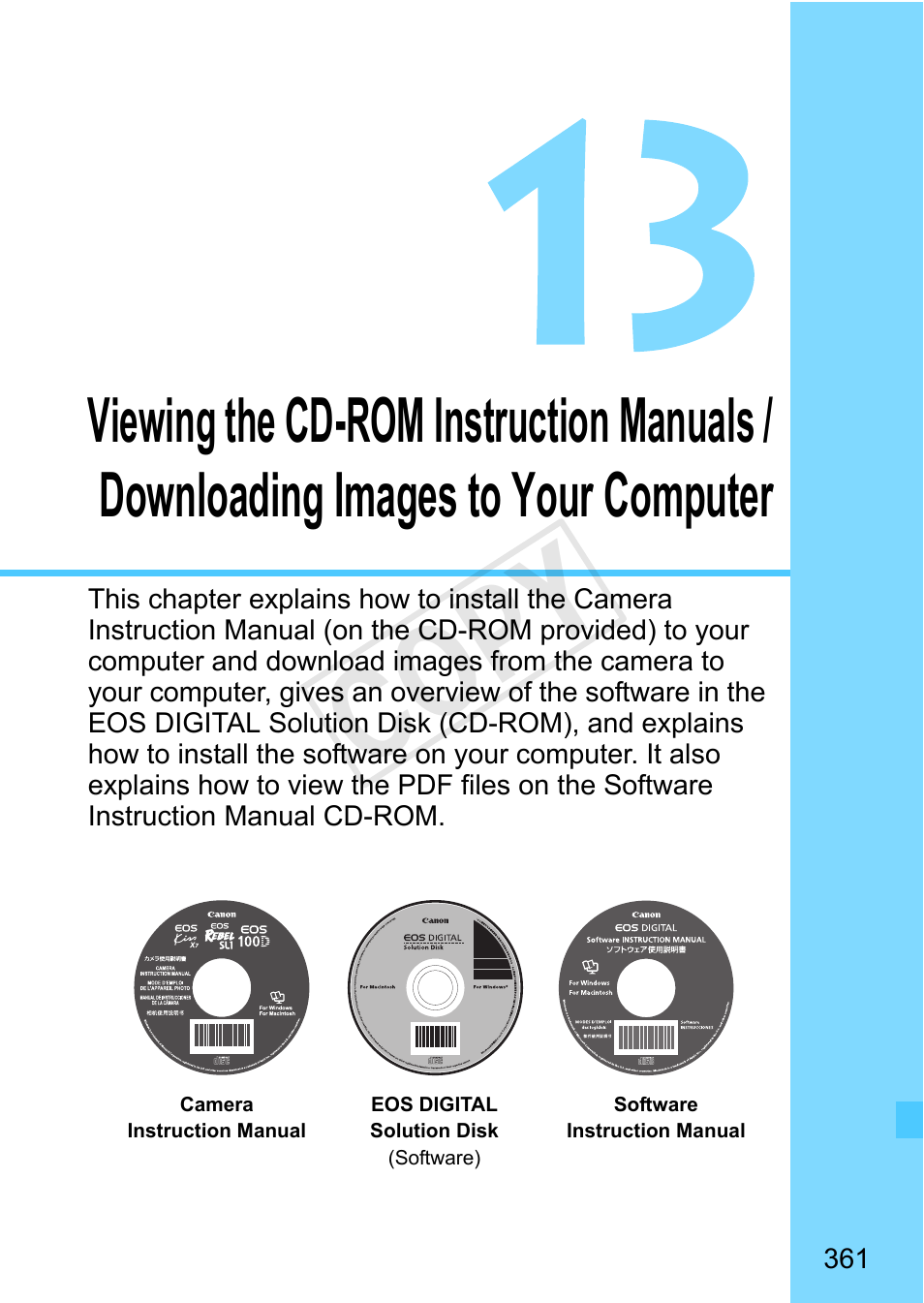 Cop y | Canon EOS Rebel SL1 18-55mm IS STM Lens Kit User Manual | Page 361 / 388