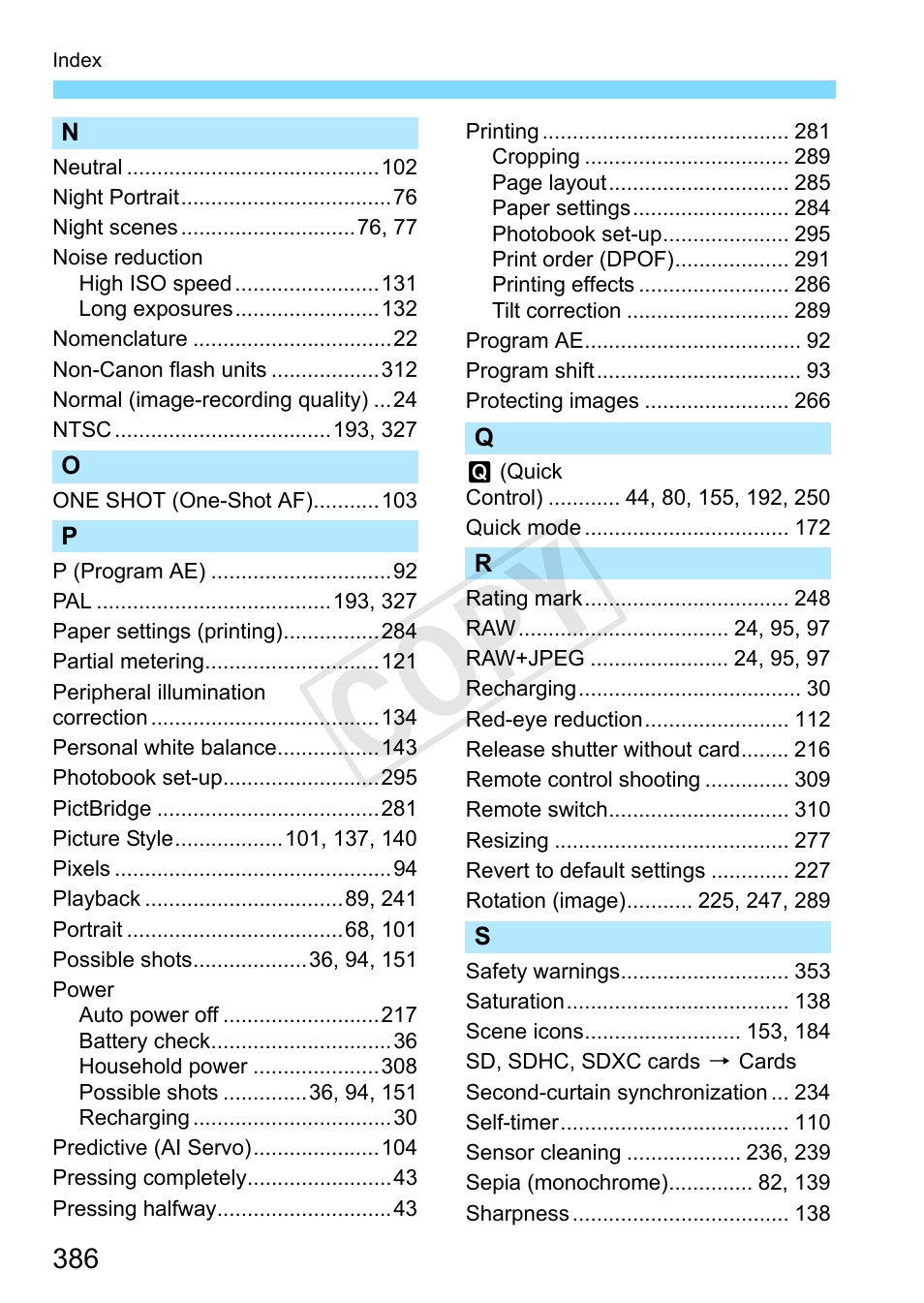 C op y | Canon EOS Rebel SL1 18-55mm IS STM Lens Kit User Manual | Page 386 / 388