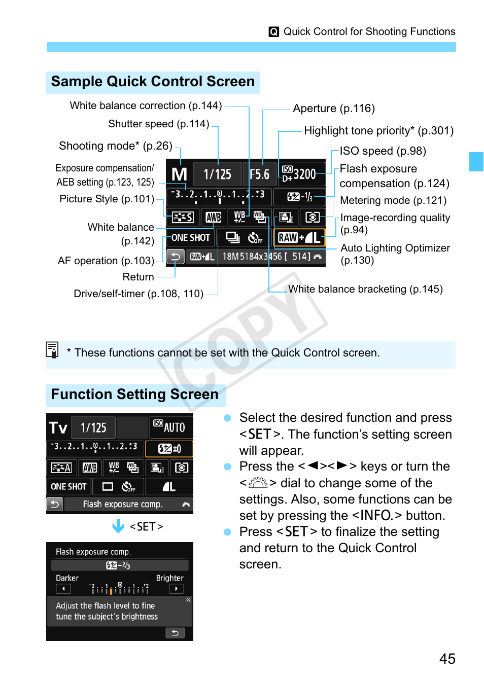 Cop y | Canon EOS Rebel SL1 18-55mm IS STM Lens Kit User Manual | Page 45 / 388