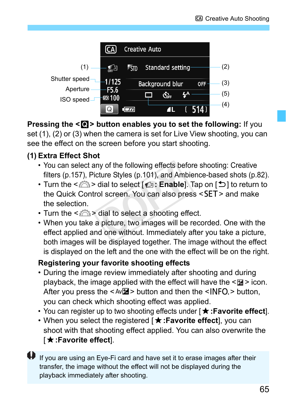 Cop y | Canon EOS Rebel SL1 18-55mm IS STM Lens Kit User Manual | Page 65 / 388