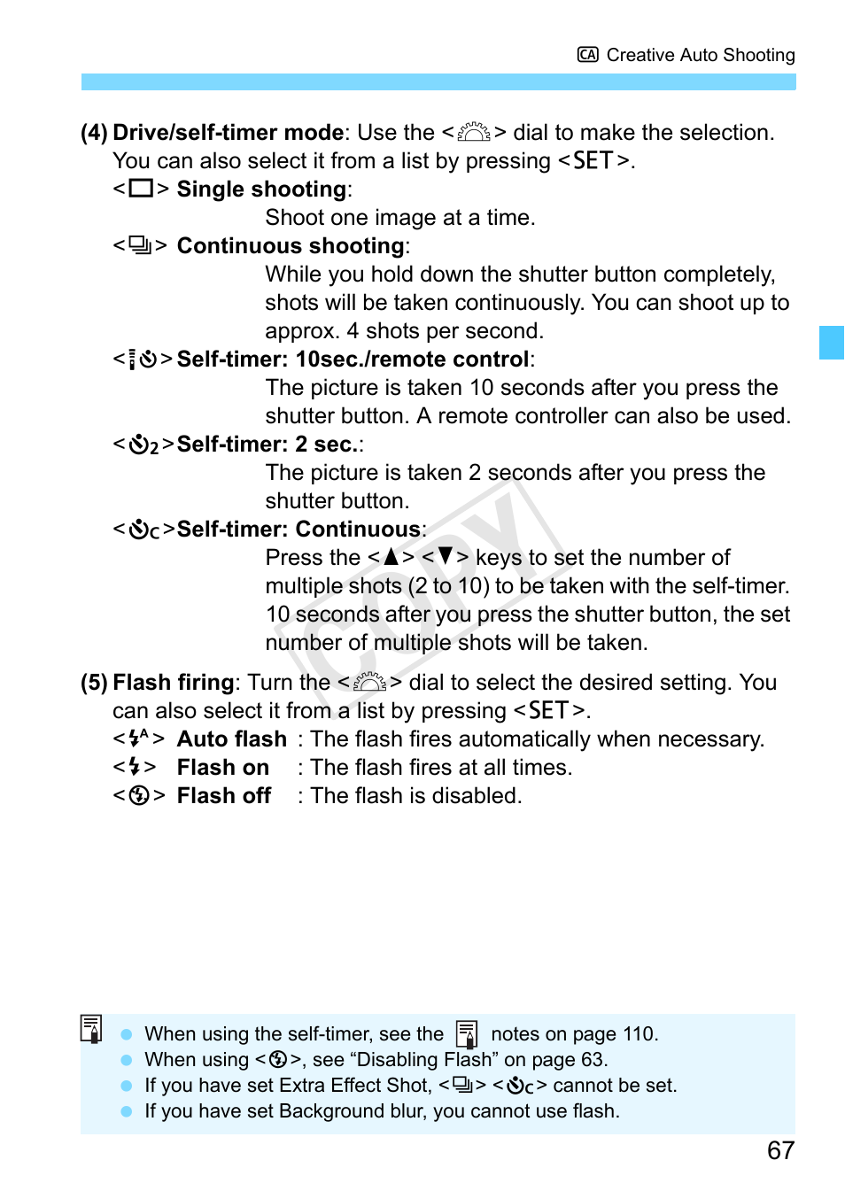 Cop y | Canon EOS Rebel SL1 18-55mm IS STM Lens Kit User Manual | Page 67 / 388