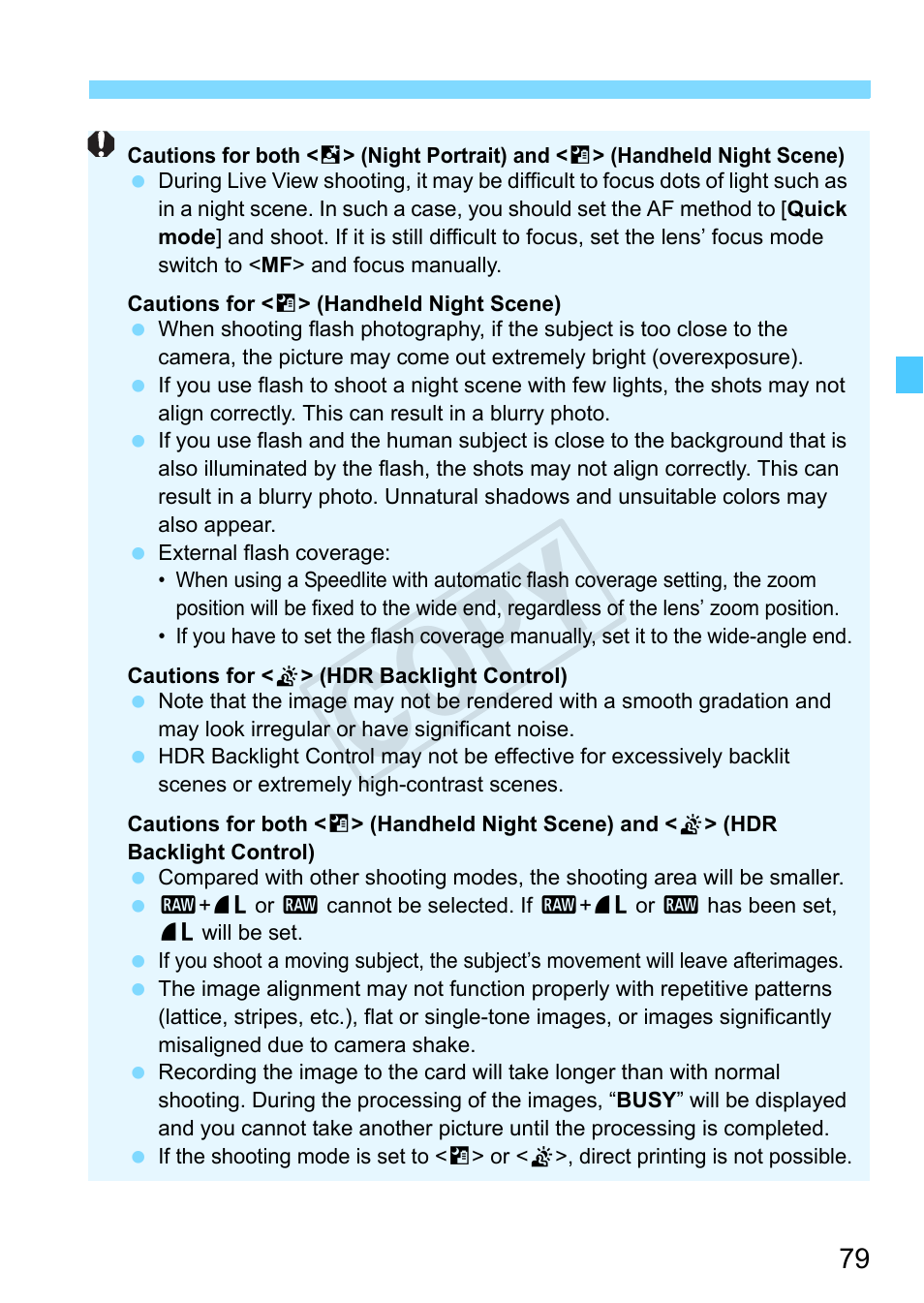 Cop y | Canon EOS Rebel SL1 18-55mm IS STM Lens Kit User Manual | Page 79 / 388