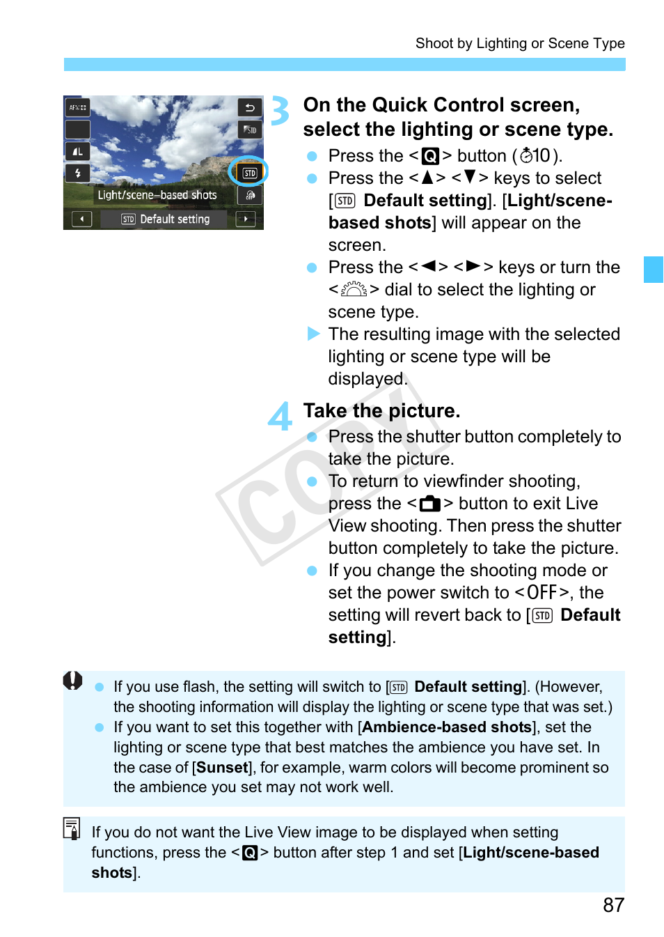 Cop y | Canon EOS Rebel SL1 18-55mm IS STM Lens Kit User Manual | Page 87 / 388