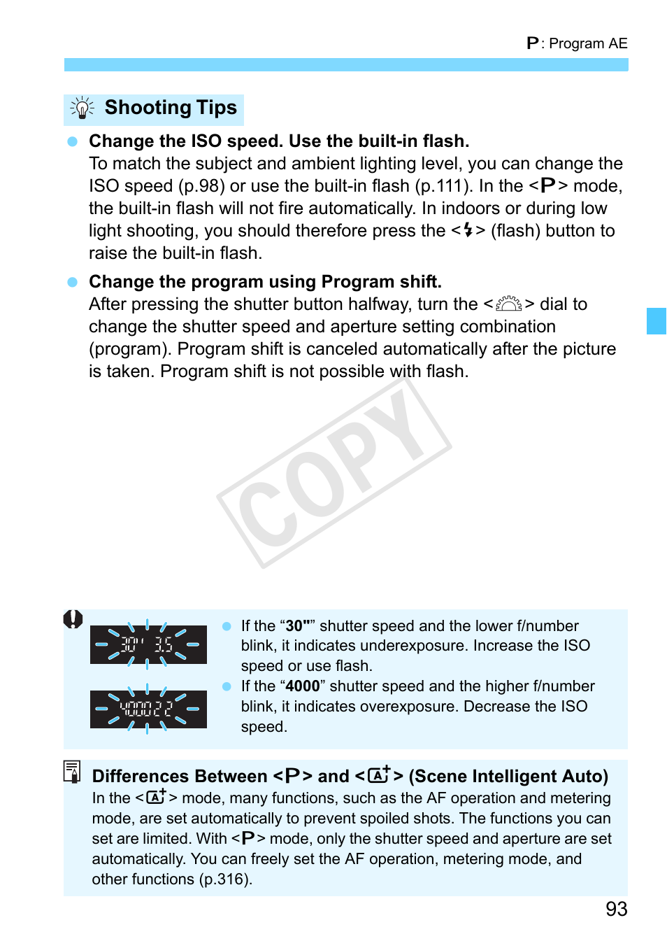 Cop y | Canon EOS Rebel SL1 18-55mm IS STM Lens Kit User Manual | Page 93 / 388