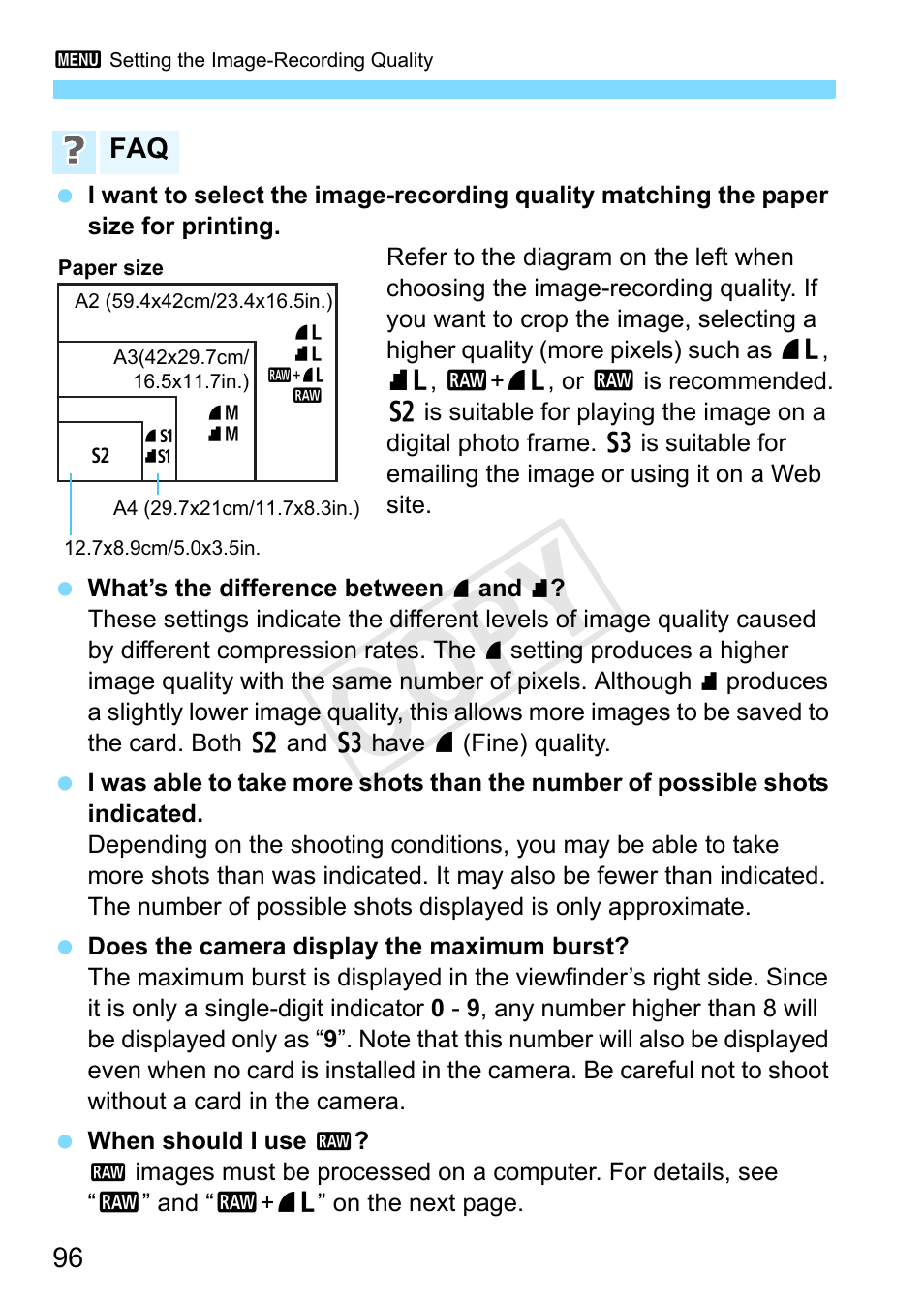 P.96, Cop y | Canon EOS Rebel SL1 18-55mm IS STM Lens Kit User Manual | Page 96 / 388