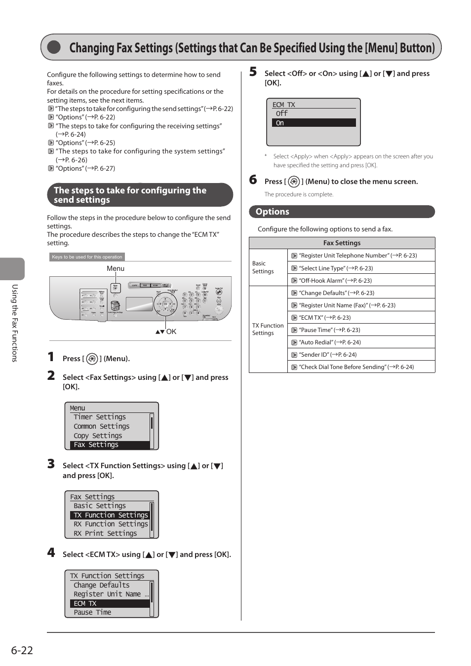 Options | Canon imageCLASS D1350 User Manual | Page 108 / 174