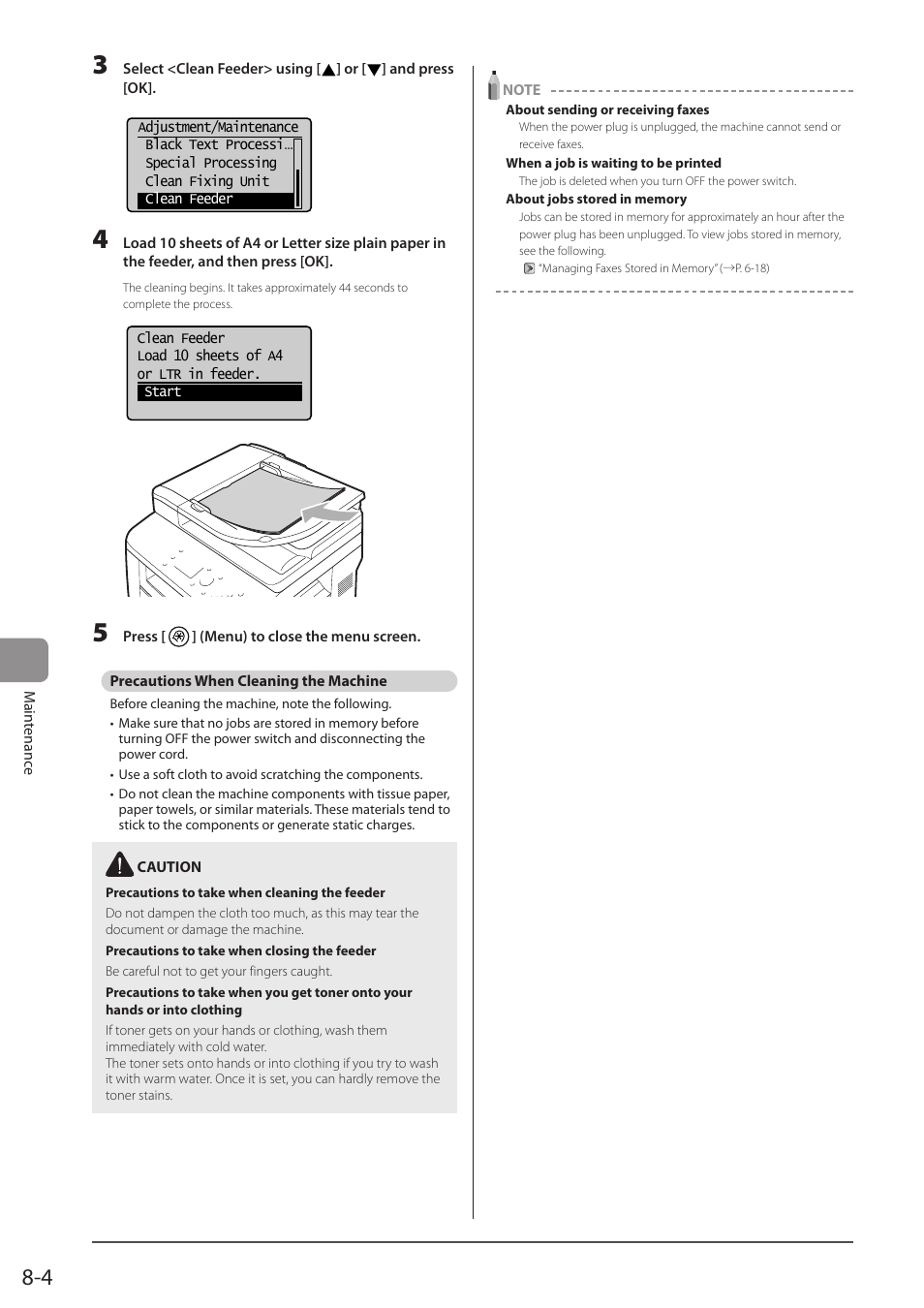 Precautions when cleaning the machine | Canon imageCLASS D1350 User Manual | Page 126 / 174