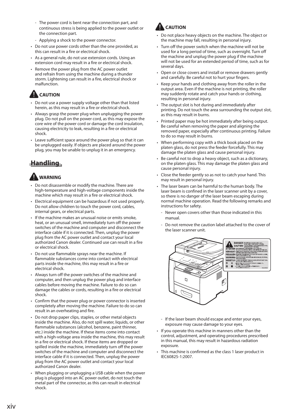 Handling | Canon imageCLASS D1350 User Manual | Page 14 / 174