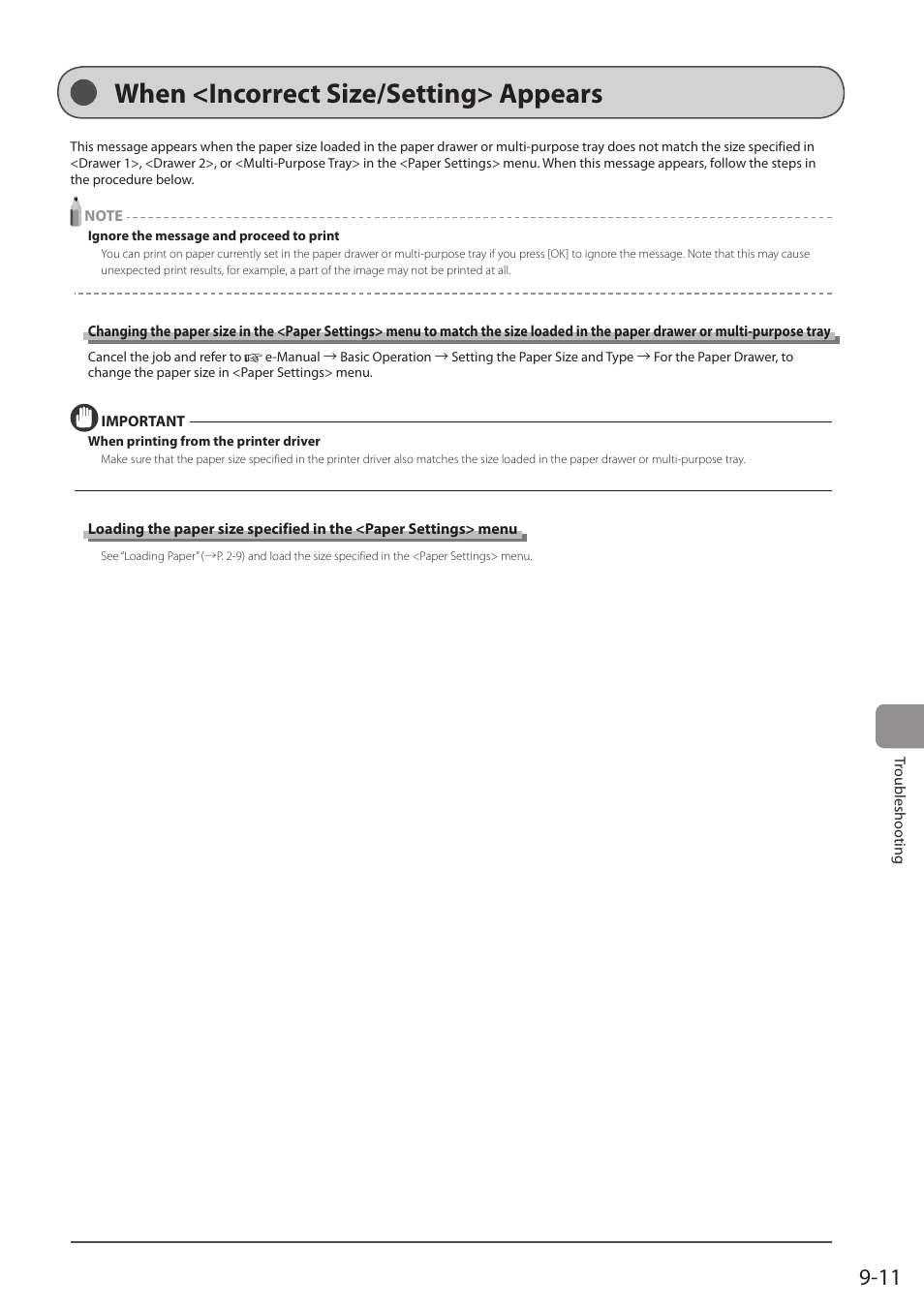 When <incorrect size/setting> appears | Canon imageCLASS D1350 User Manual | Page 149 / 174
