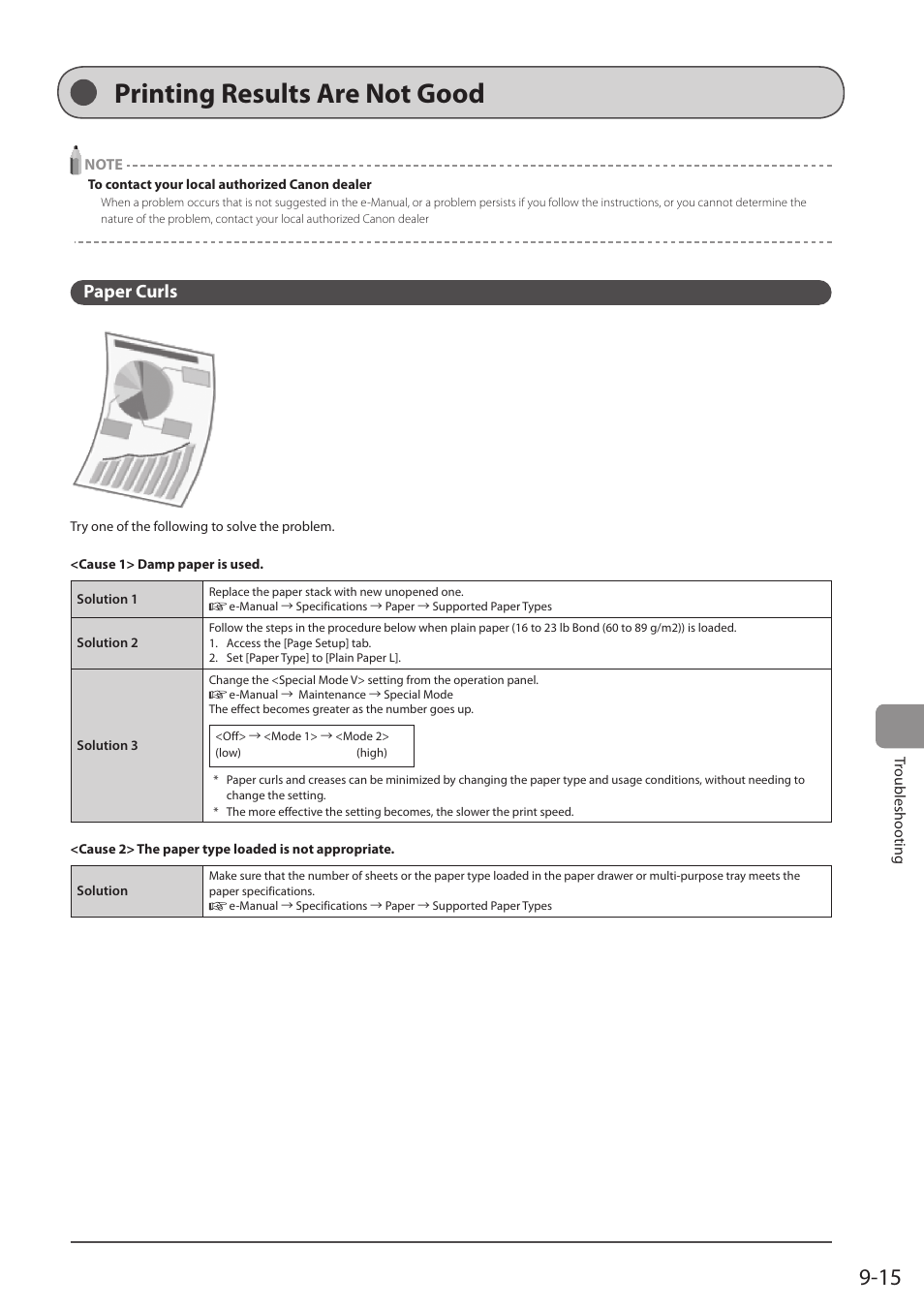 Printing results are not good, Paper curls | Canon imageCLASS D1350 User Manual | Page 153 / 174