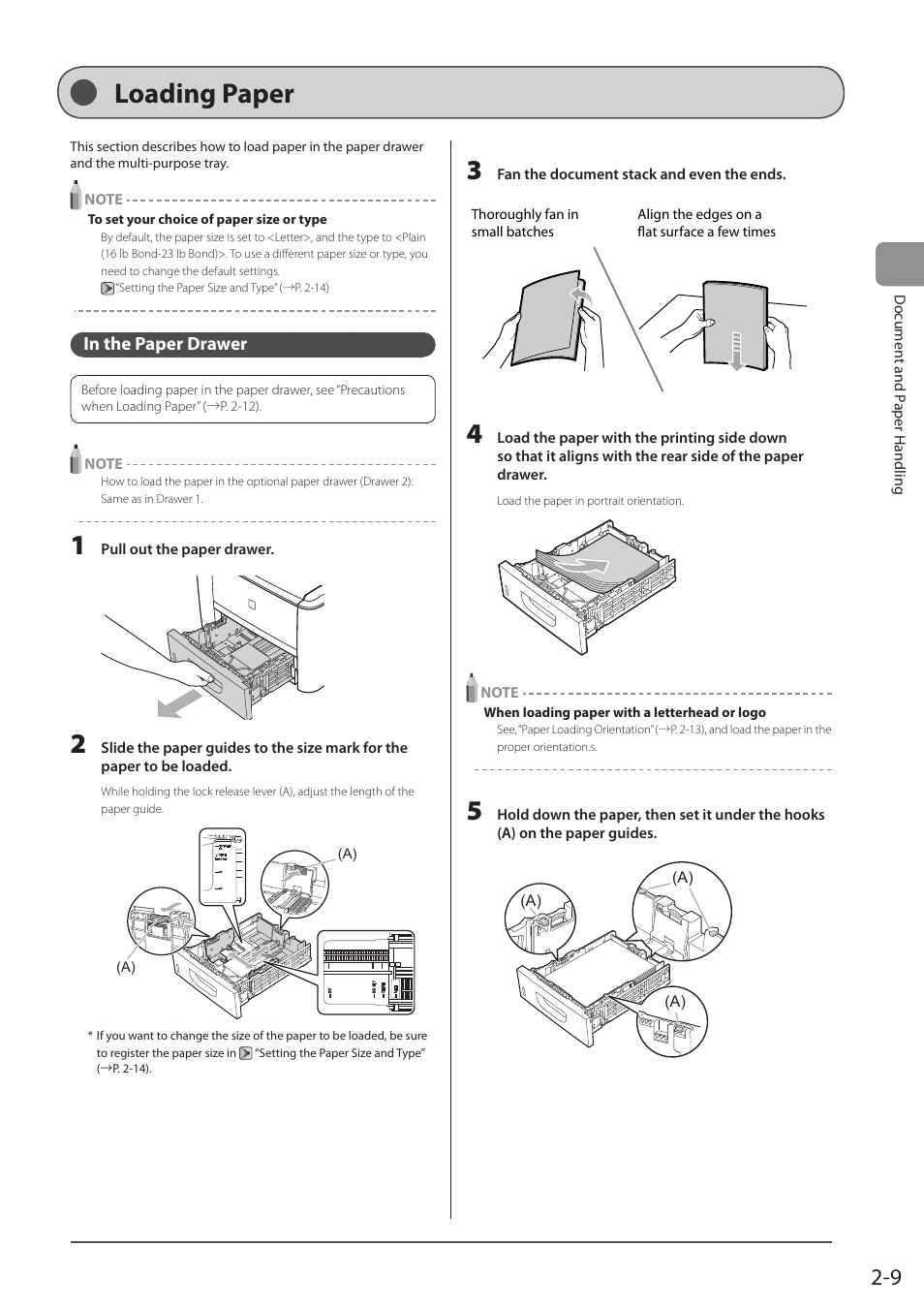 Loading paper, In the paper drawer | Canon imageCLASS D1350 User Manual | Page 45 / 174