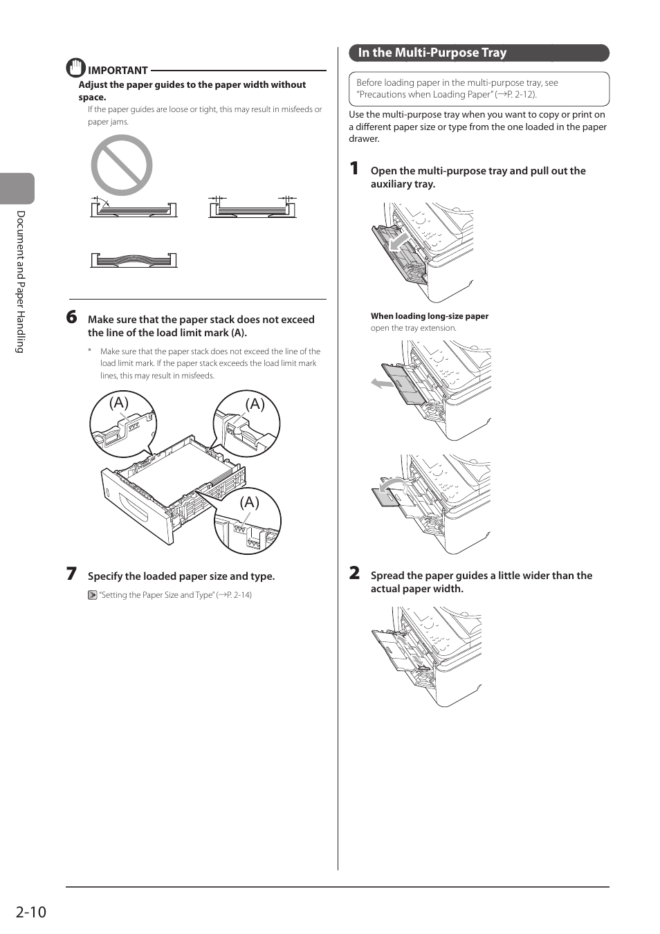 In the multi-purpose tray | Canon imageCLASS D1350 User Manual | Page 46 / 174