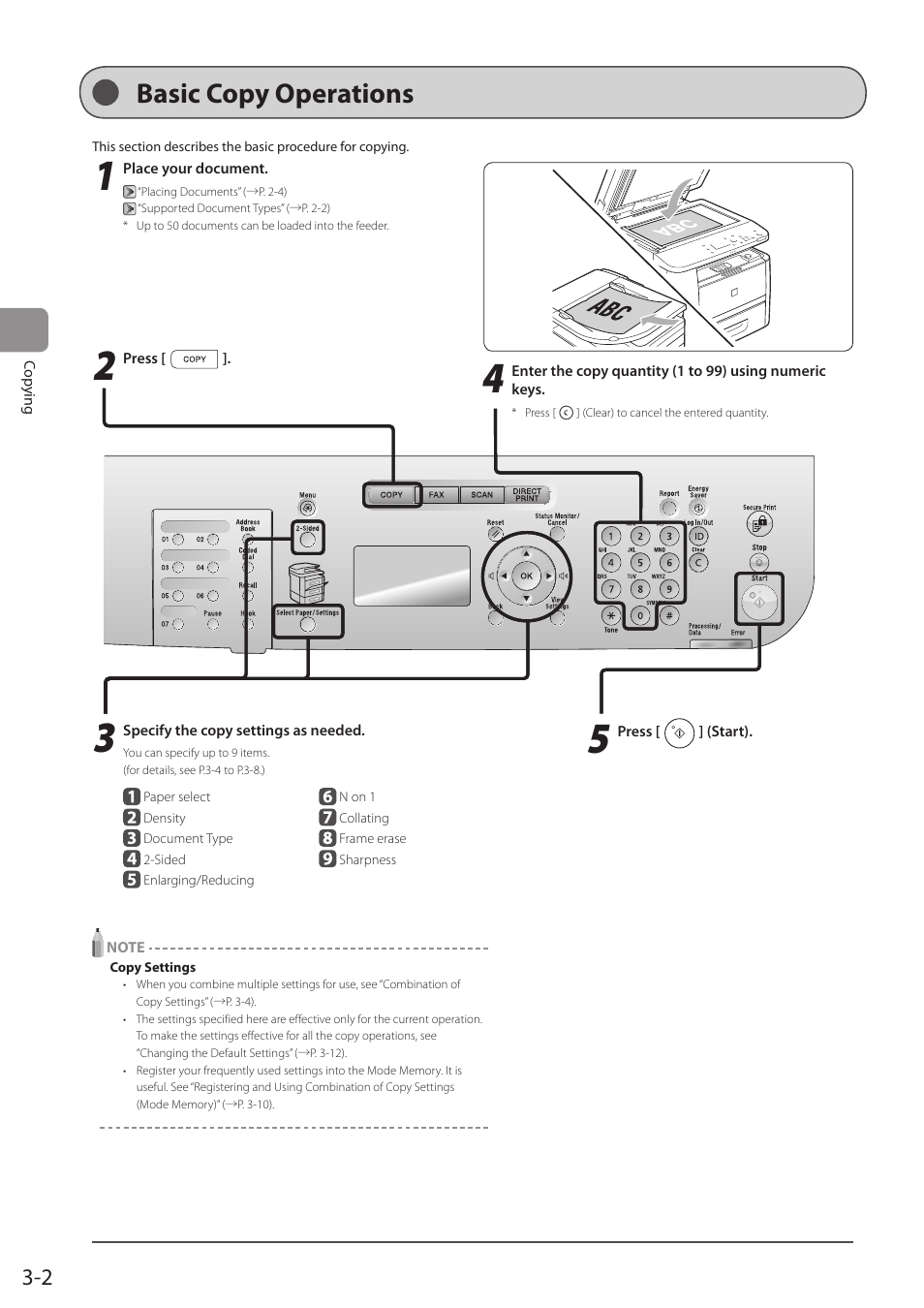 Basic copy operations | Canon imageCLASS D1350 User Manual | Page 56 / 174