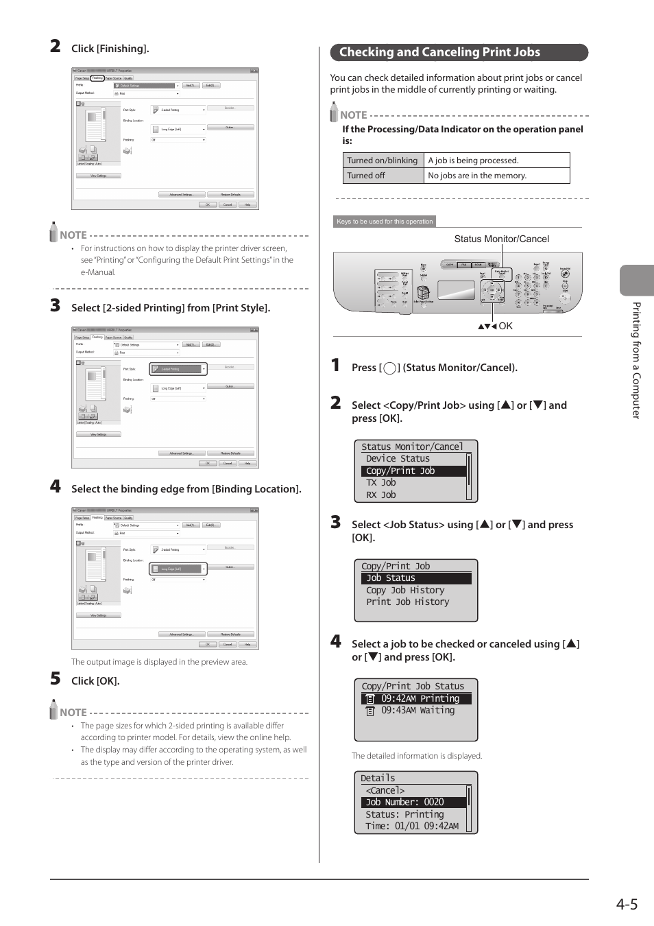 Checking and canceling print jobs | Canon imageCLASS D1350 User Manual | Page 71 / 174