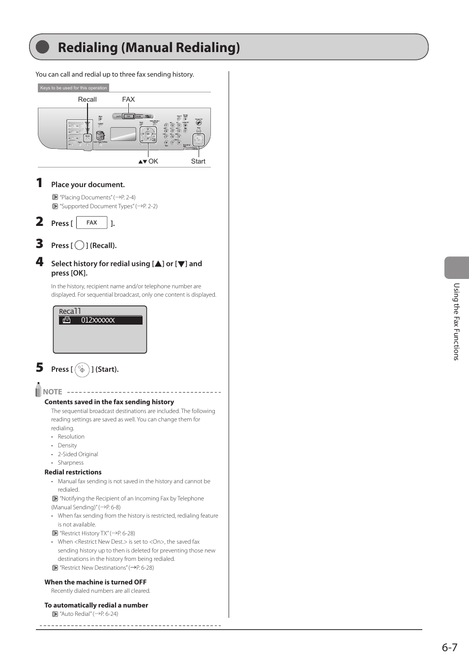 Redialing (manual redialing) | Canon imageCLASS D1350 User Manual | Page 93 / 174