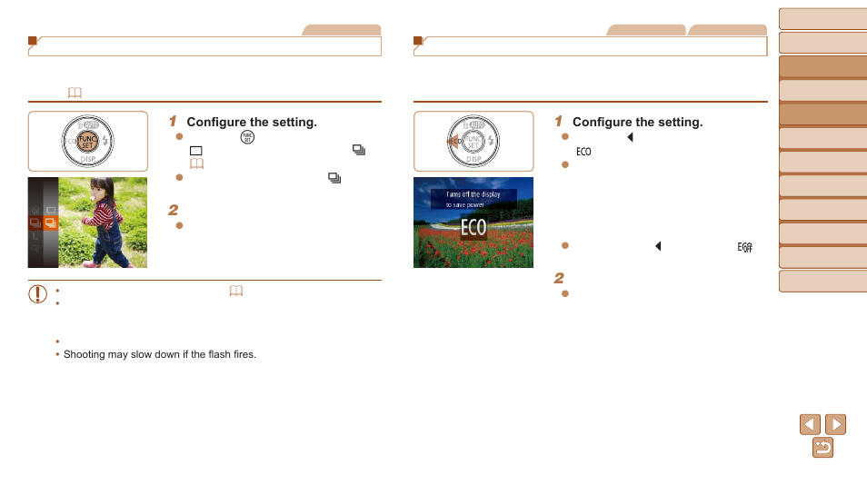 Continuous shooting, Using eco mode | Canon PowerShot ELPH 140 IS User Manual | Page 35 / 119