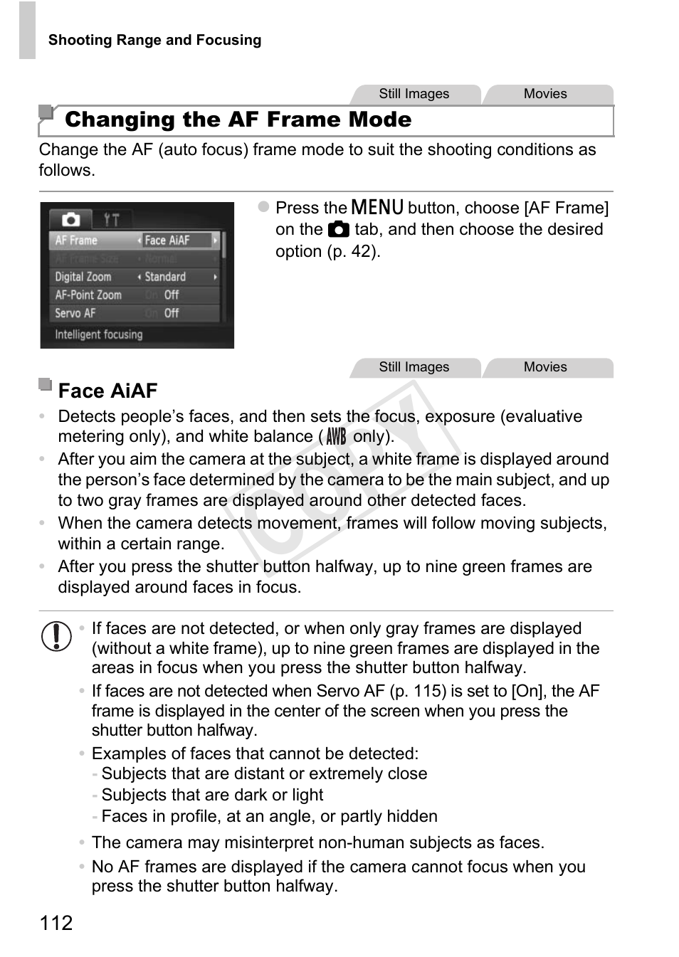 P. 112), Cop y | Canon PowerShot D20 User Manual | Page 112 / 218