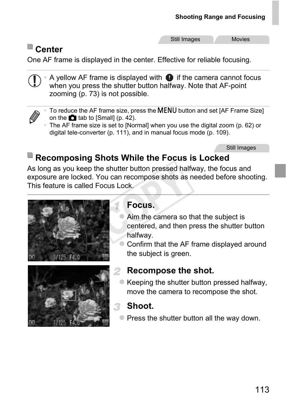 Cop y | Canon PowerShot D20 User Manual | Page 113 / 218