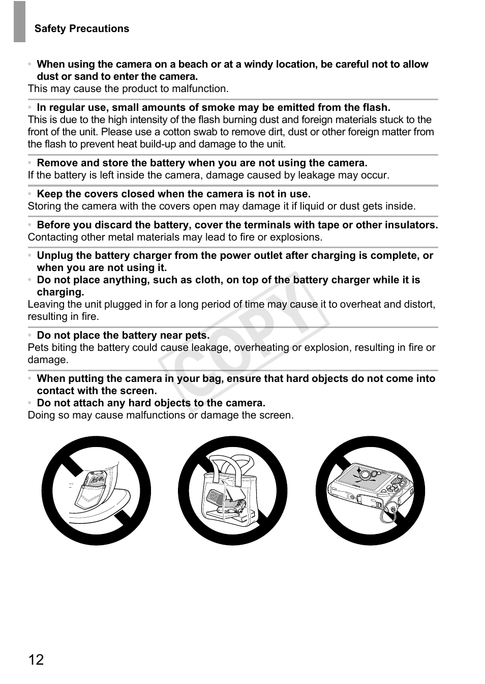 Cop y | Canon PowerShot D20 User Manual | Page 12 / 218