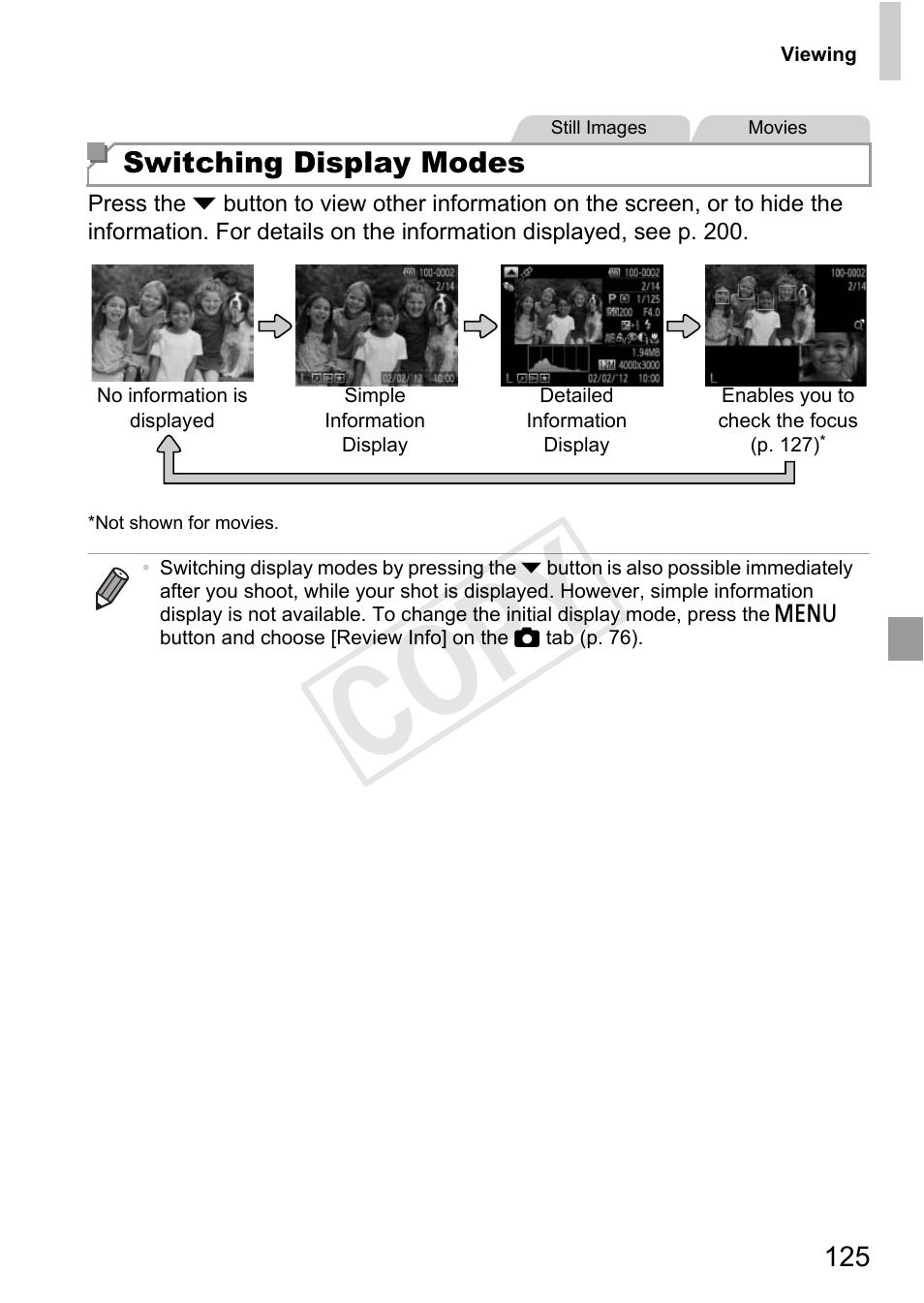 Cop y | Canon PowerShot D20 User Manual | Page 125 / 218