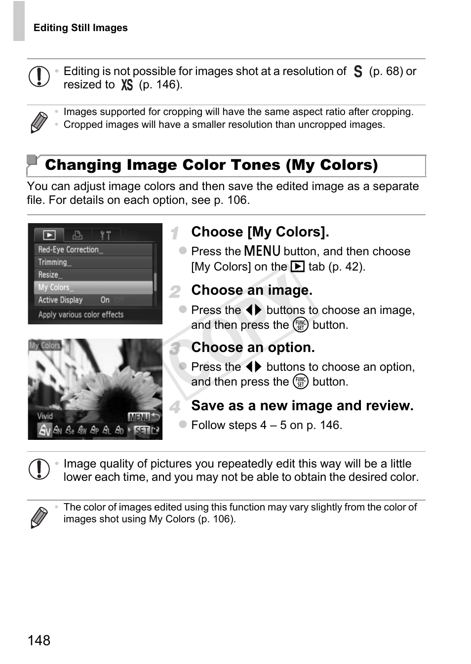 Cop y | Canon PowerShot D20 User Manual | Page 148 / 218