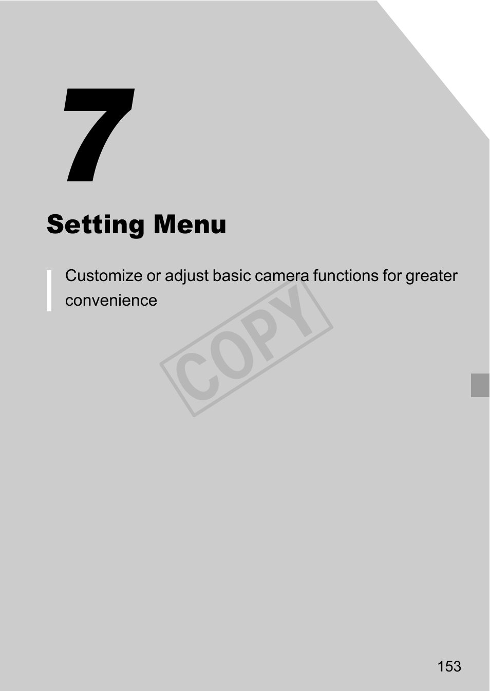 Setting menu, Cop y | Canon PowerShot D20 User Manual | Page 153 / 218