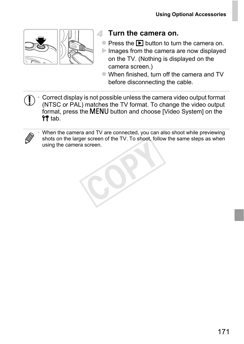 P. 171), System] (p. 171, Cop y | Canon PowerShot D20 User Manual | Page 171 / 218