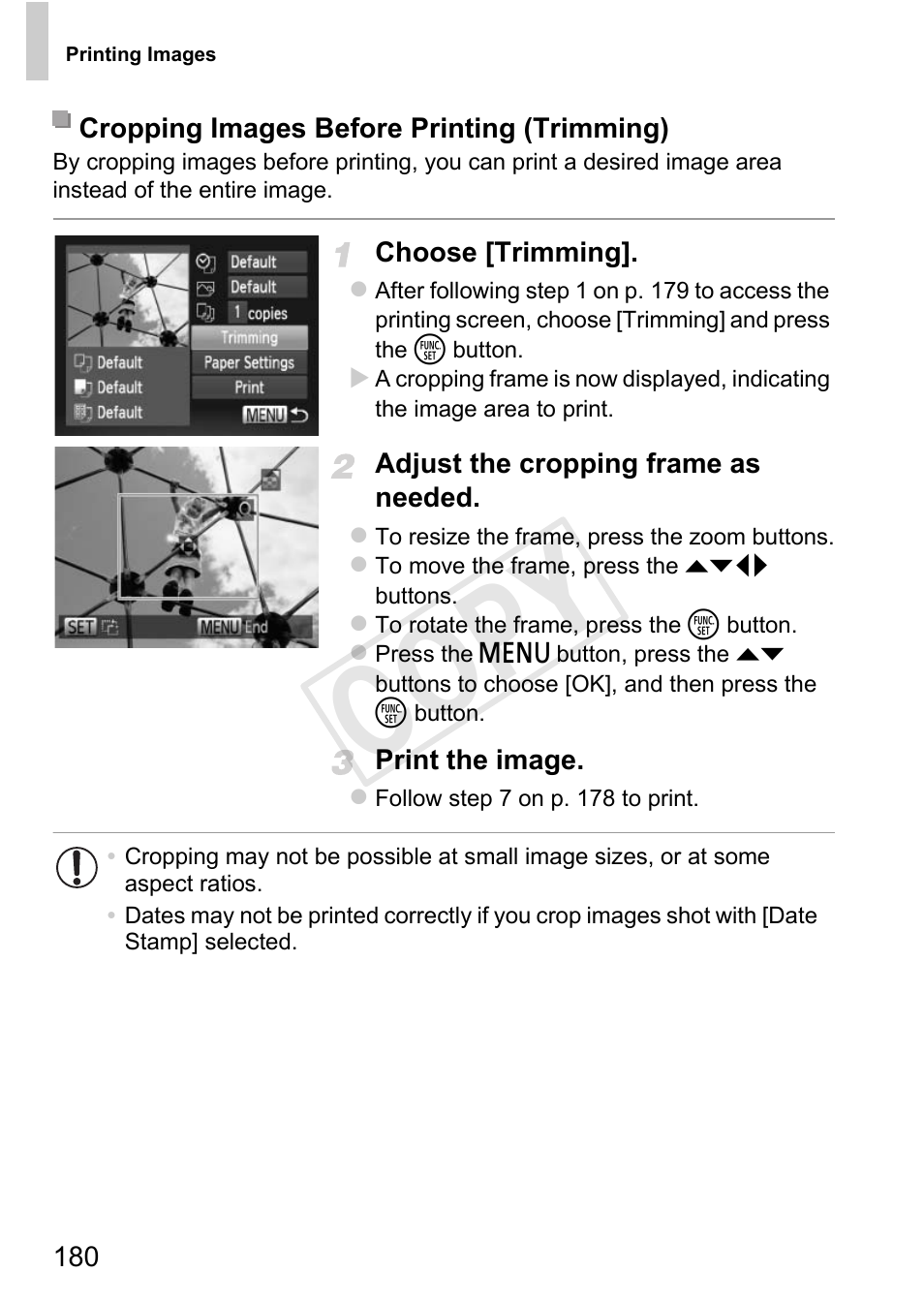 To print (p. 180), Cop y | Canon PowerShot D20 User Manual | Page 180 / 218