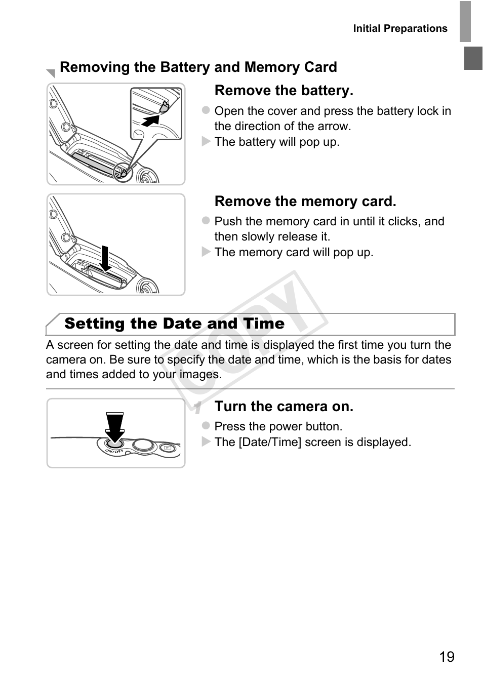 Cop y | Canon PowerShot D20 User Manual | Page 19 / 218