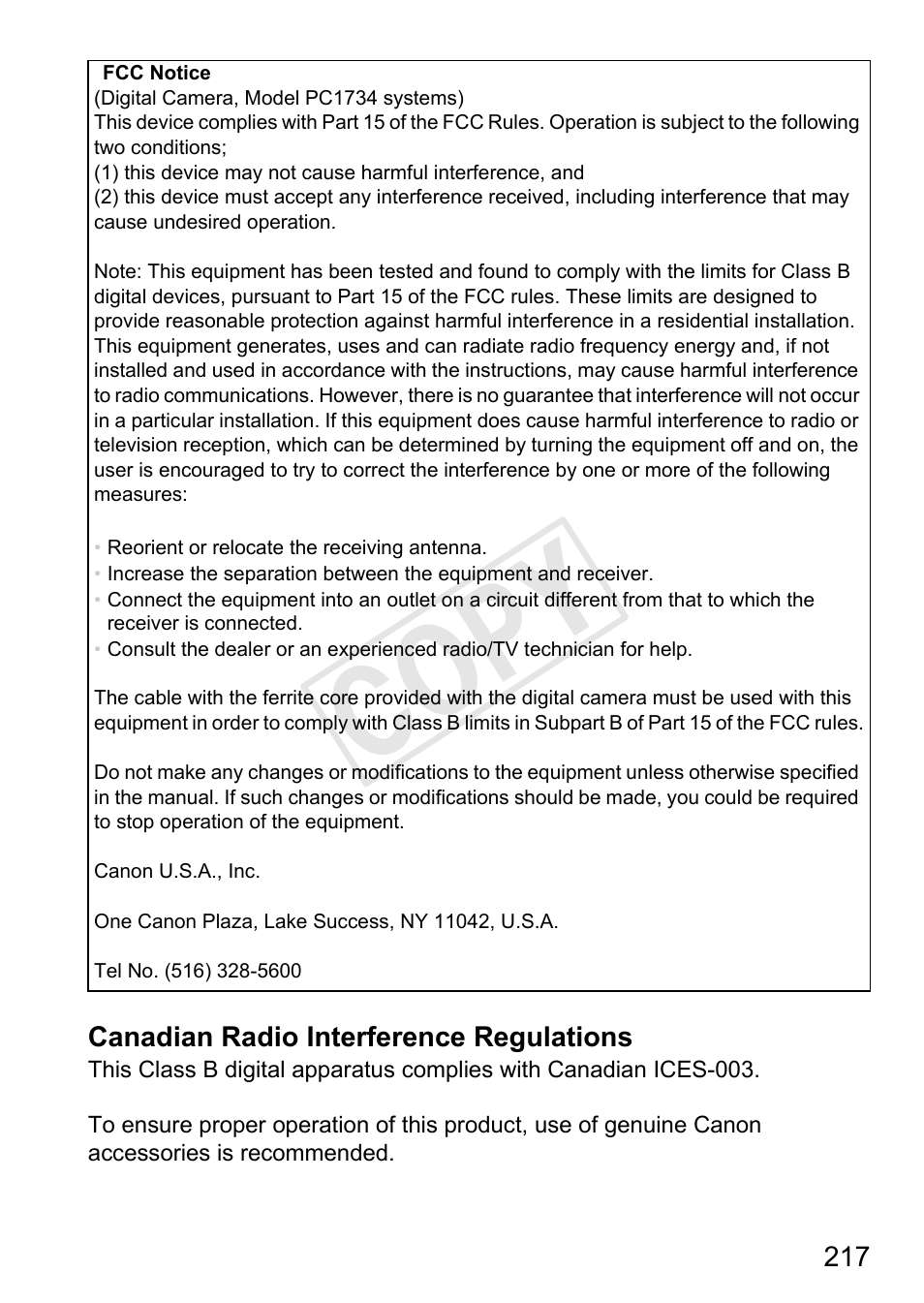 Cop y | Canon PowerShot D20 User Manual | Page 217 / 218
