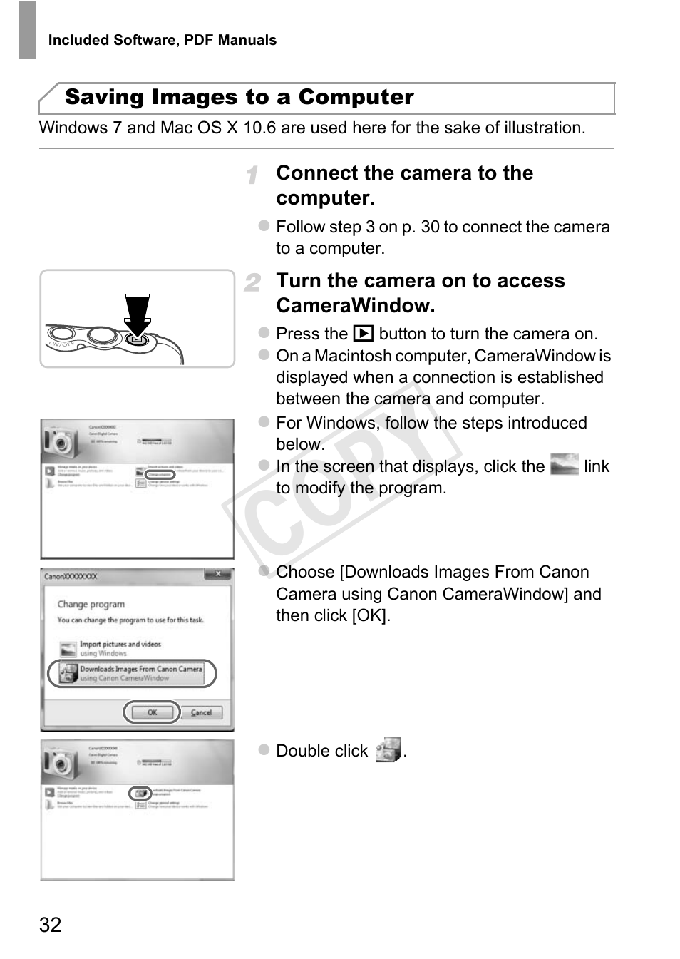 Cop y | Canon PowerShot D20 User Manual | Page 32 / 218