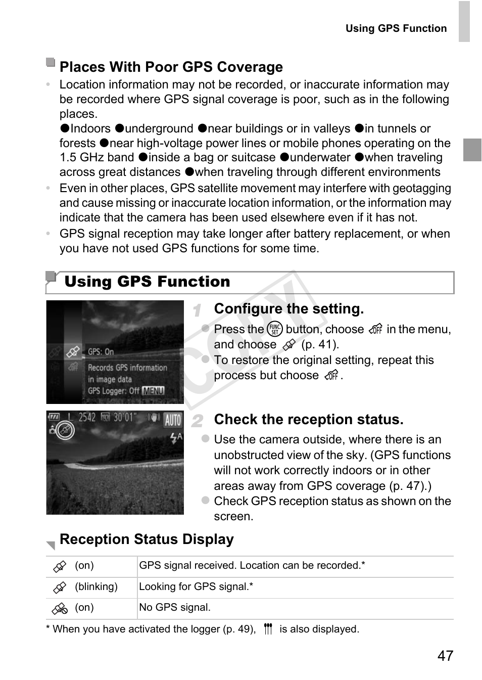 Cop y | Canon PowerShot D20 User Manual | Page 47 / 218
