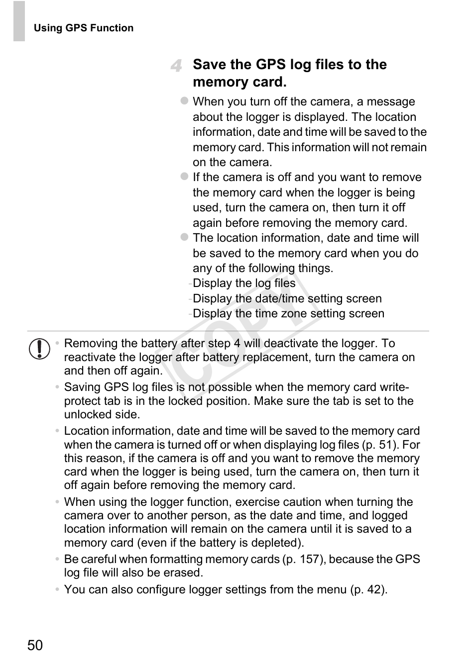 Cop y | Canon PowerShot D20 User Manual | Page 50 / 218
